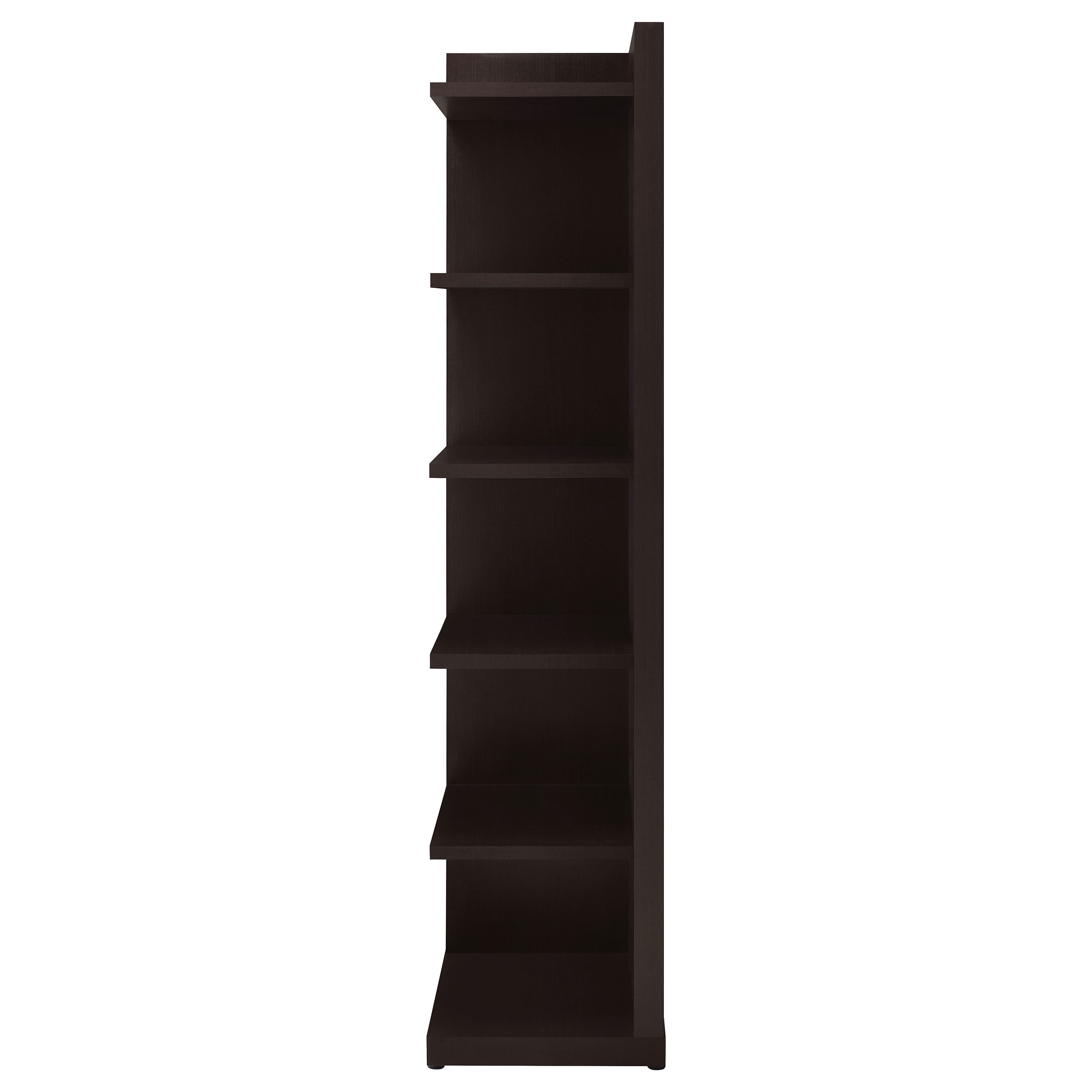 Alder 71-inch 6-shelf Corner Bookcase Cappuccino — view 6