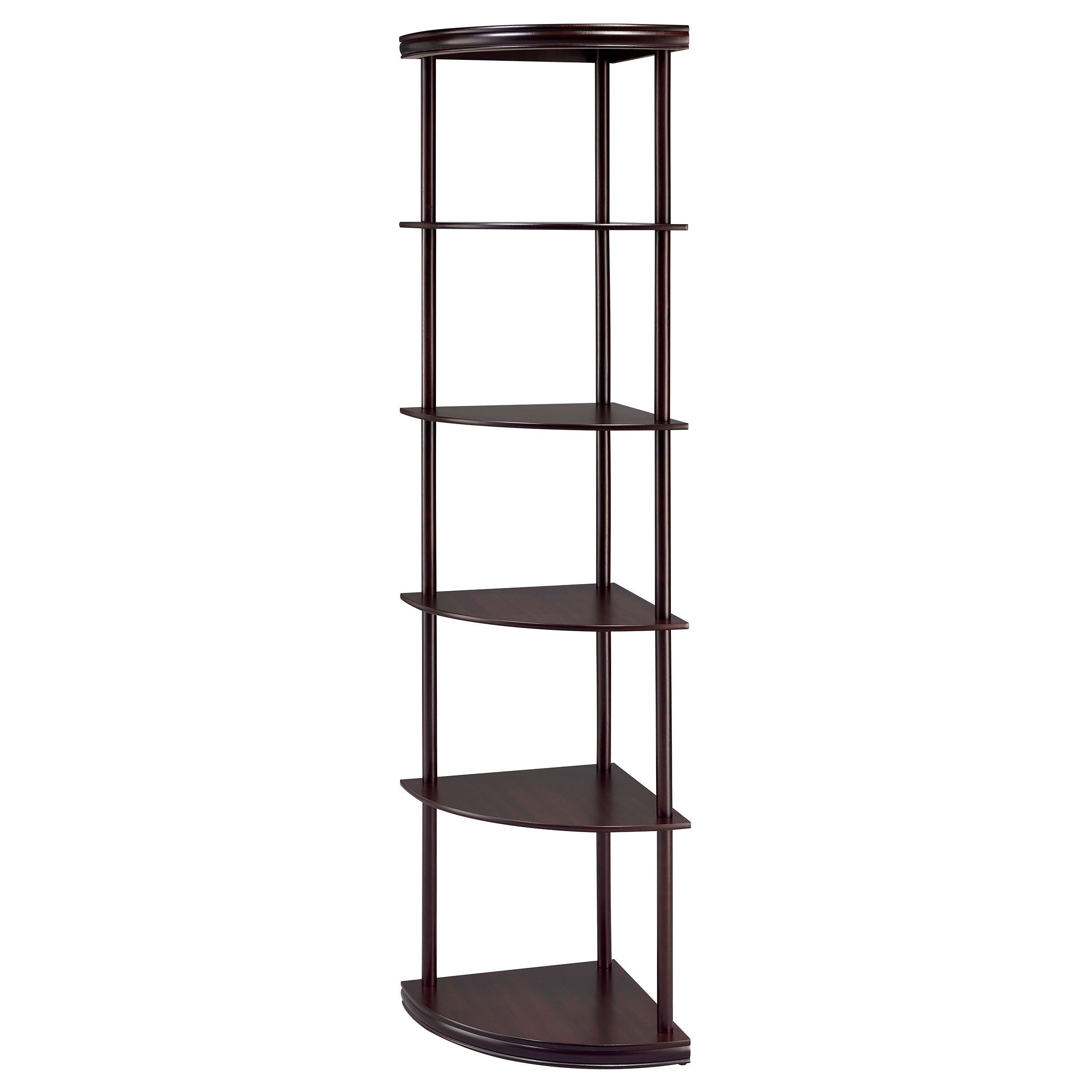 Bonwick 72-inch 5-shelf Corner Bookshelf Cappuccino — view 4