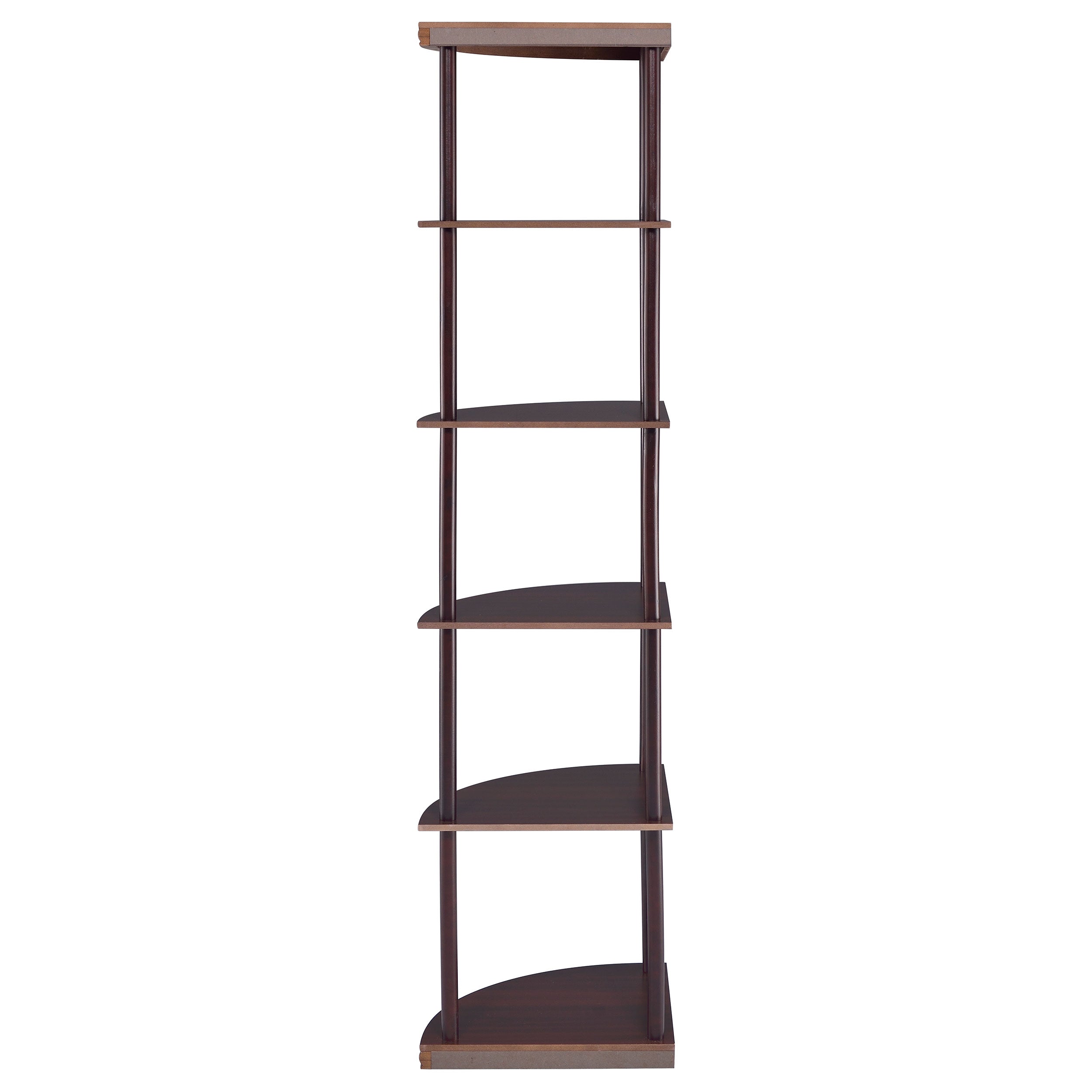 Bonwick 72-inch 5-shelf Corner Bookshelf Cappuccino — view 6