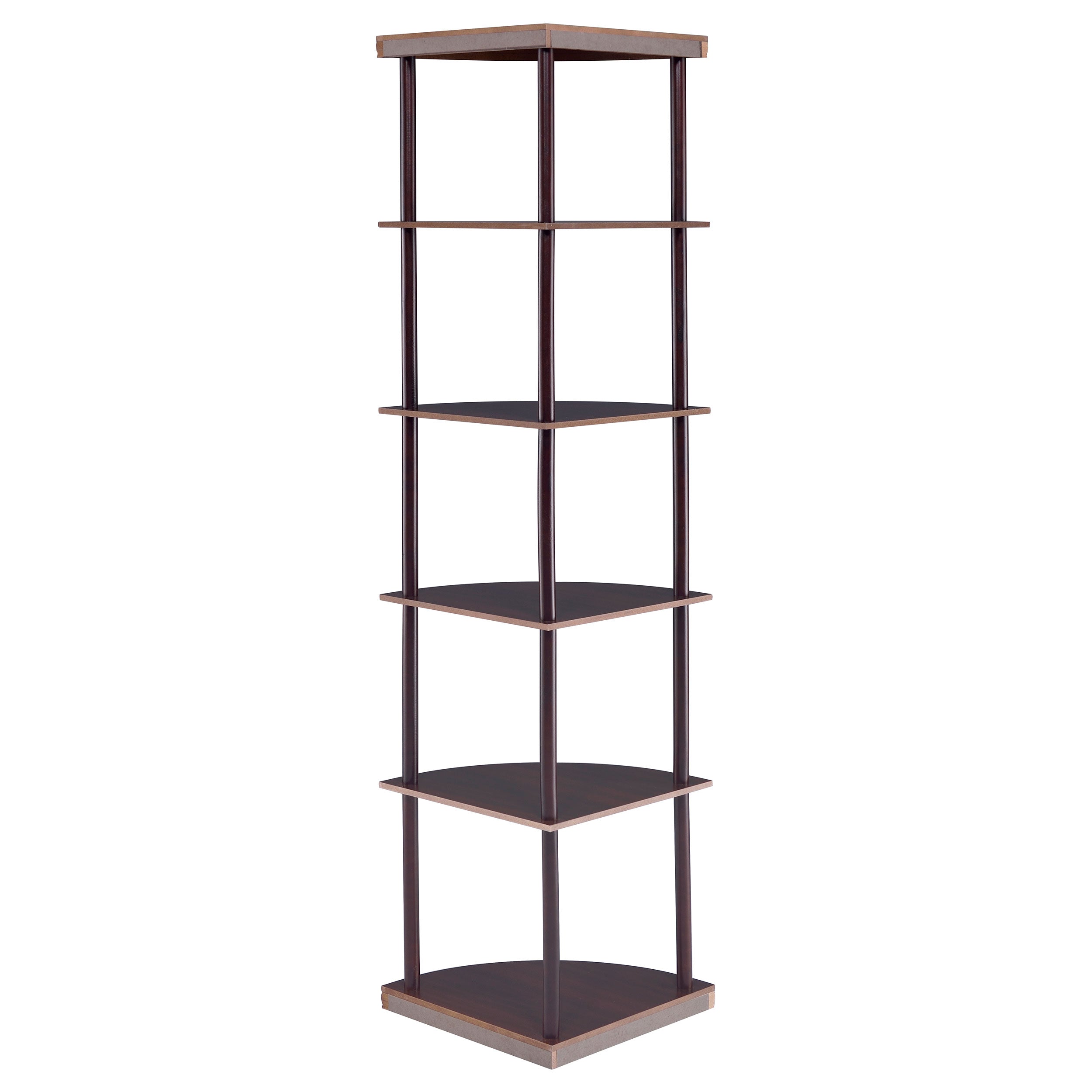 Bonwick 72-inch 5-shelf Corner Bookshelf Cappuccino — view 7