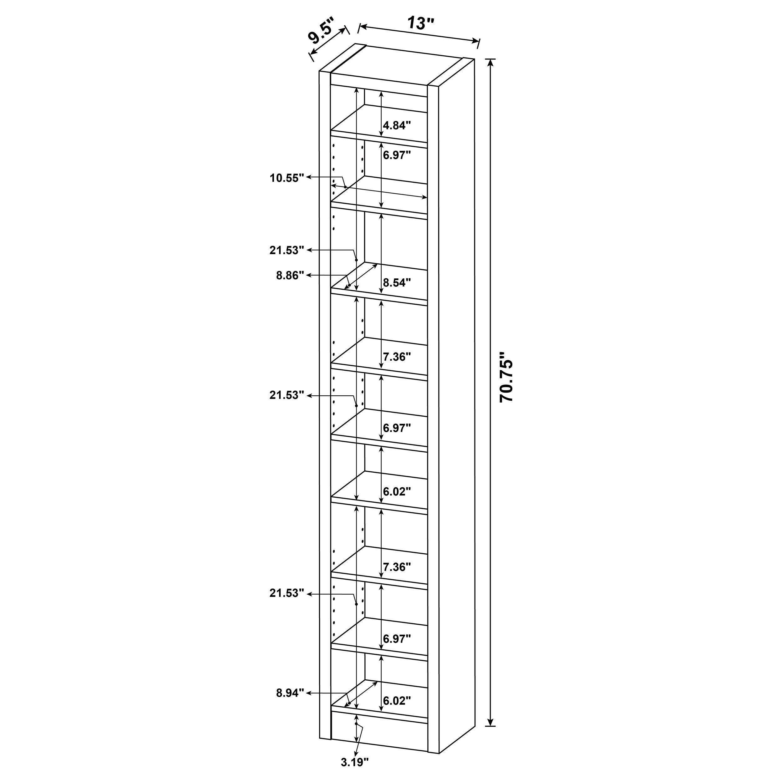 Eliam 71-inch 8-shelf Bookcase Cappuccino — view 9