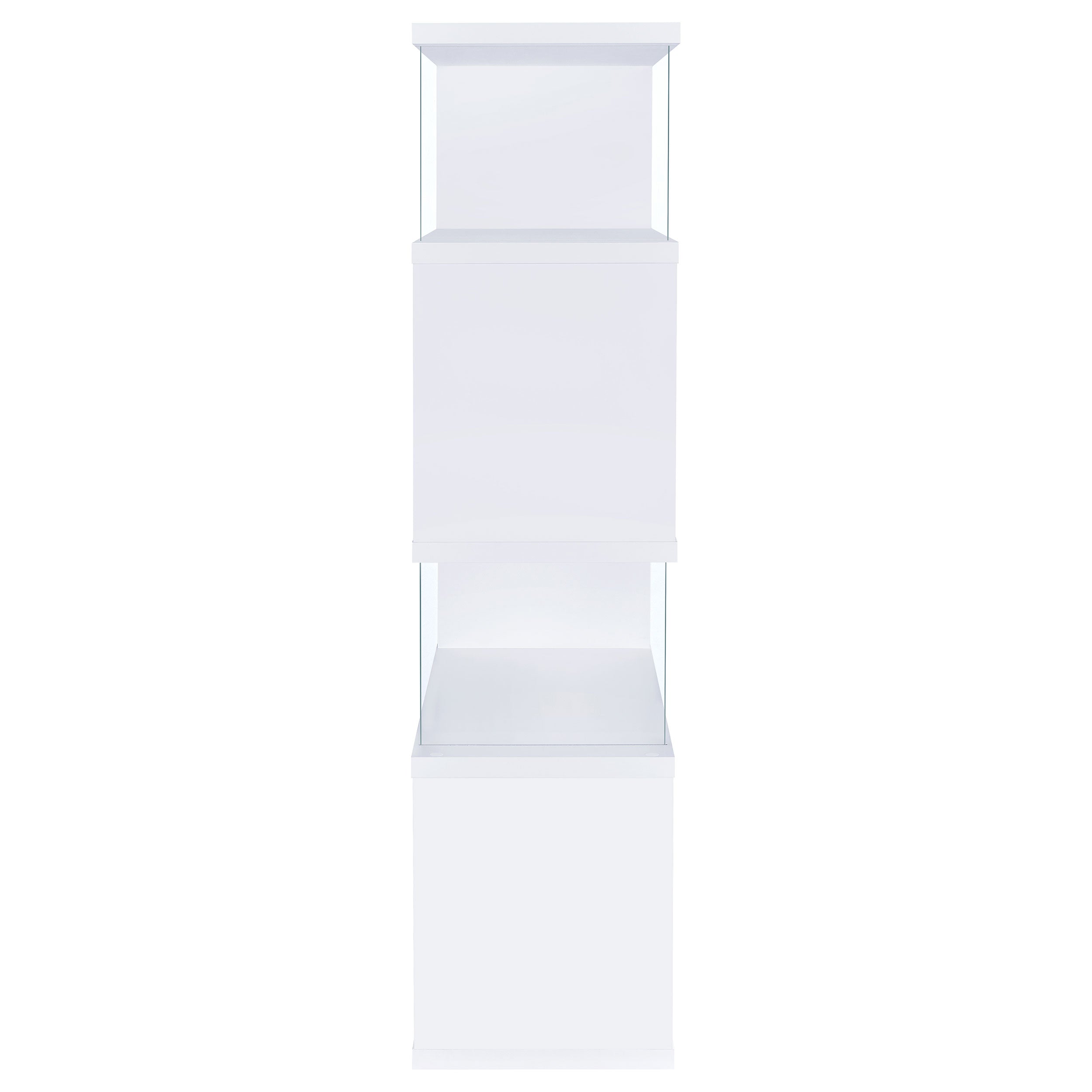 Emelle 63-inch 4-shelf Glass Panel Bookshelf White — view 7