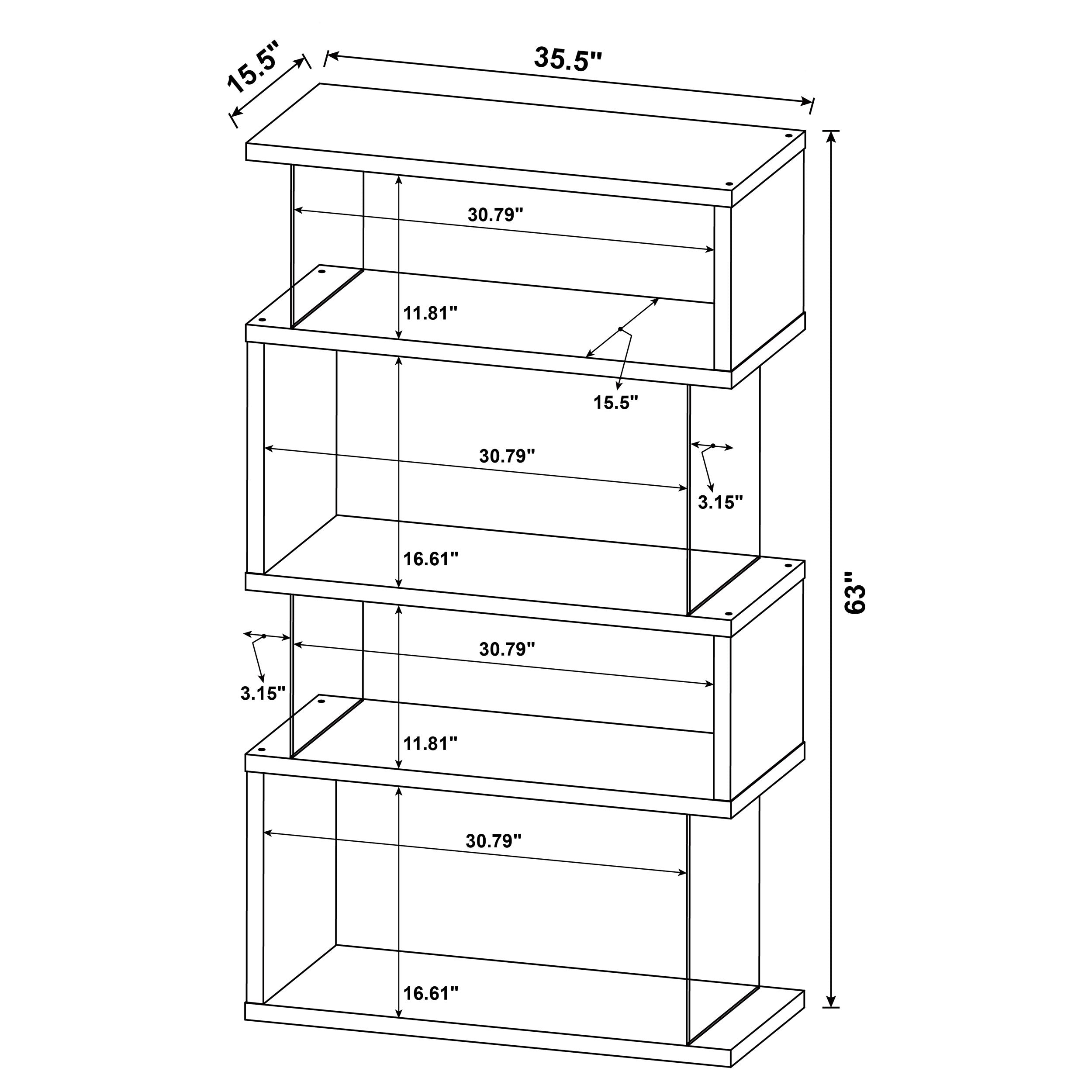 Emelle 63-inch 4-shelf Glass Panel Bookshelf White — view 9