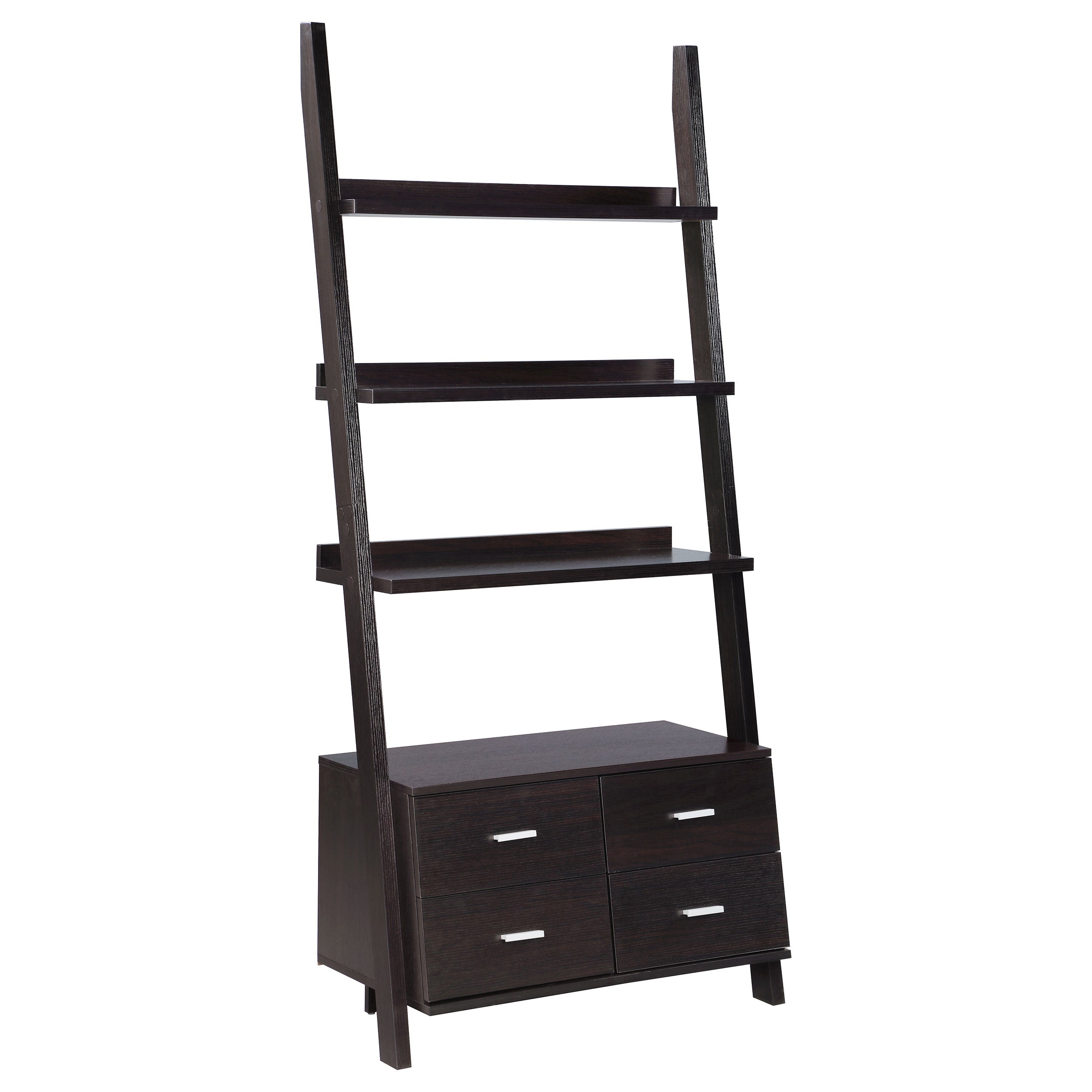 Colella 72-inch 5-shelf Storage Ladder Bookshelf Cappuccino — view 1