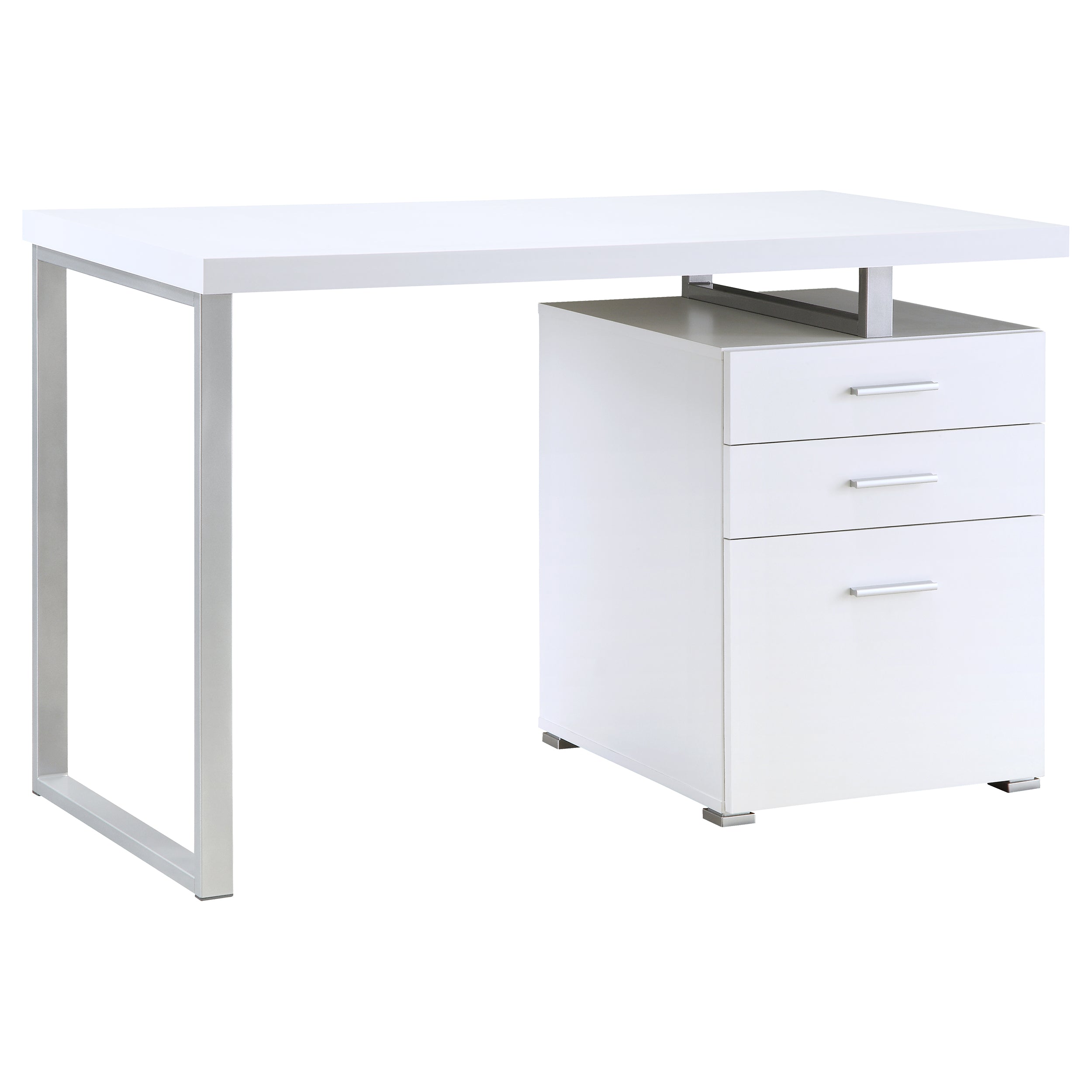 Brennan 47-inch 3-drawer Office Computer Desk White — view 3