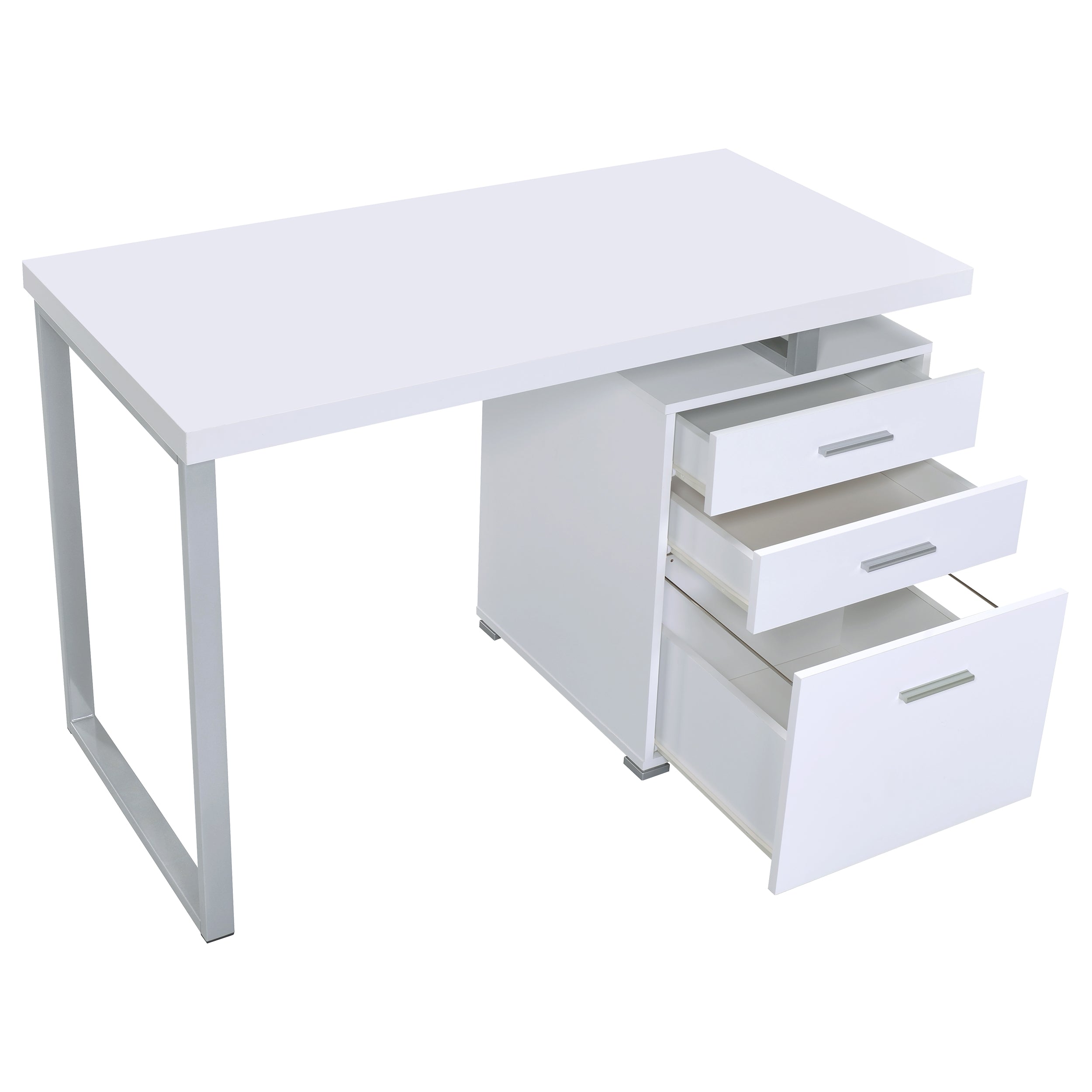 Brennan 47-inch 3-drawer Office Computer Desk White — view 4