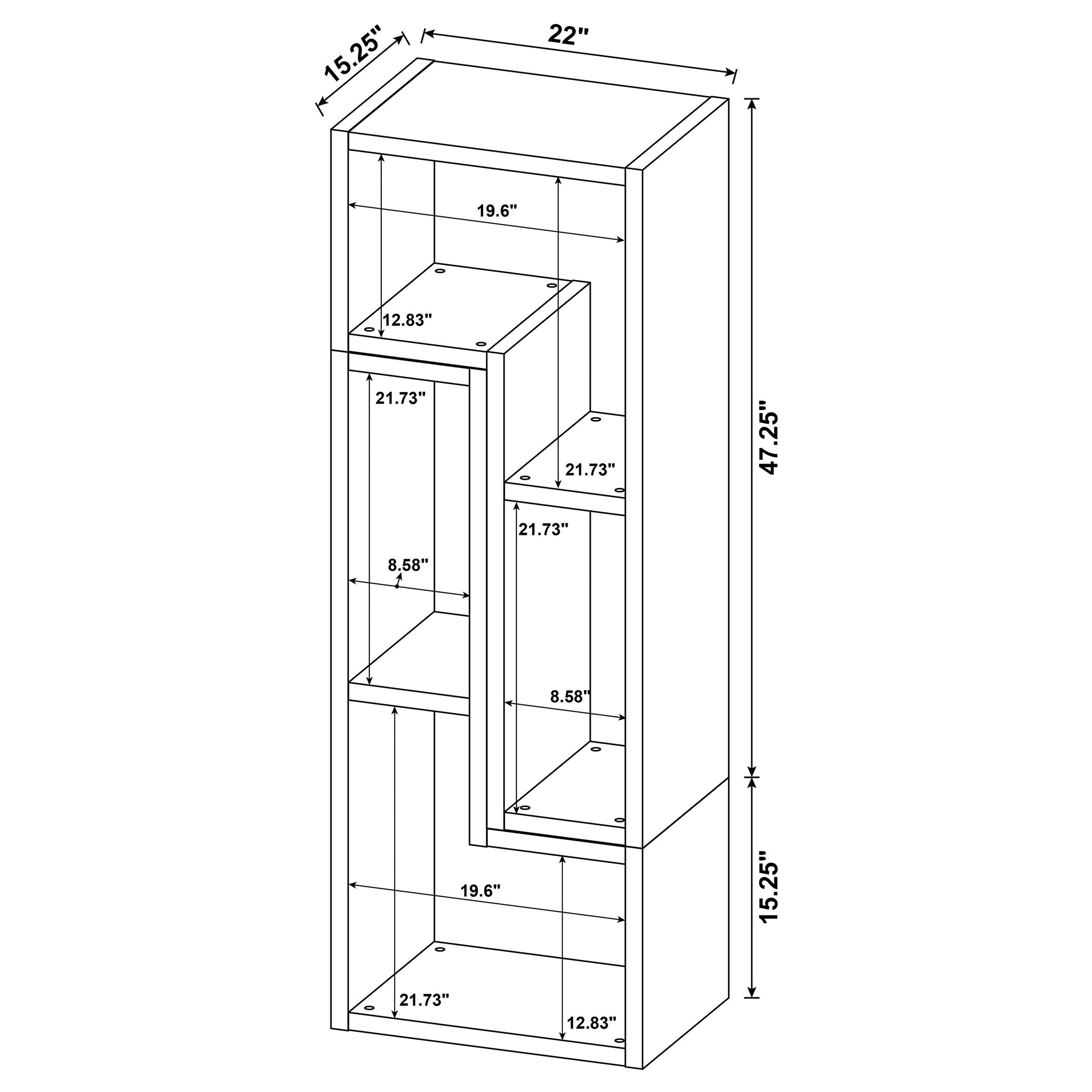 Velma Multipurpose TV Stand and Bookshelf White — view 19