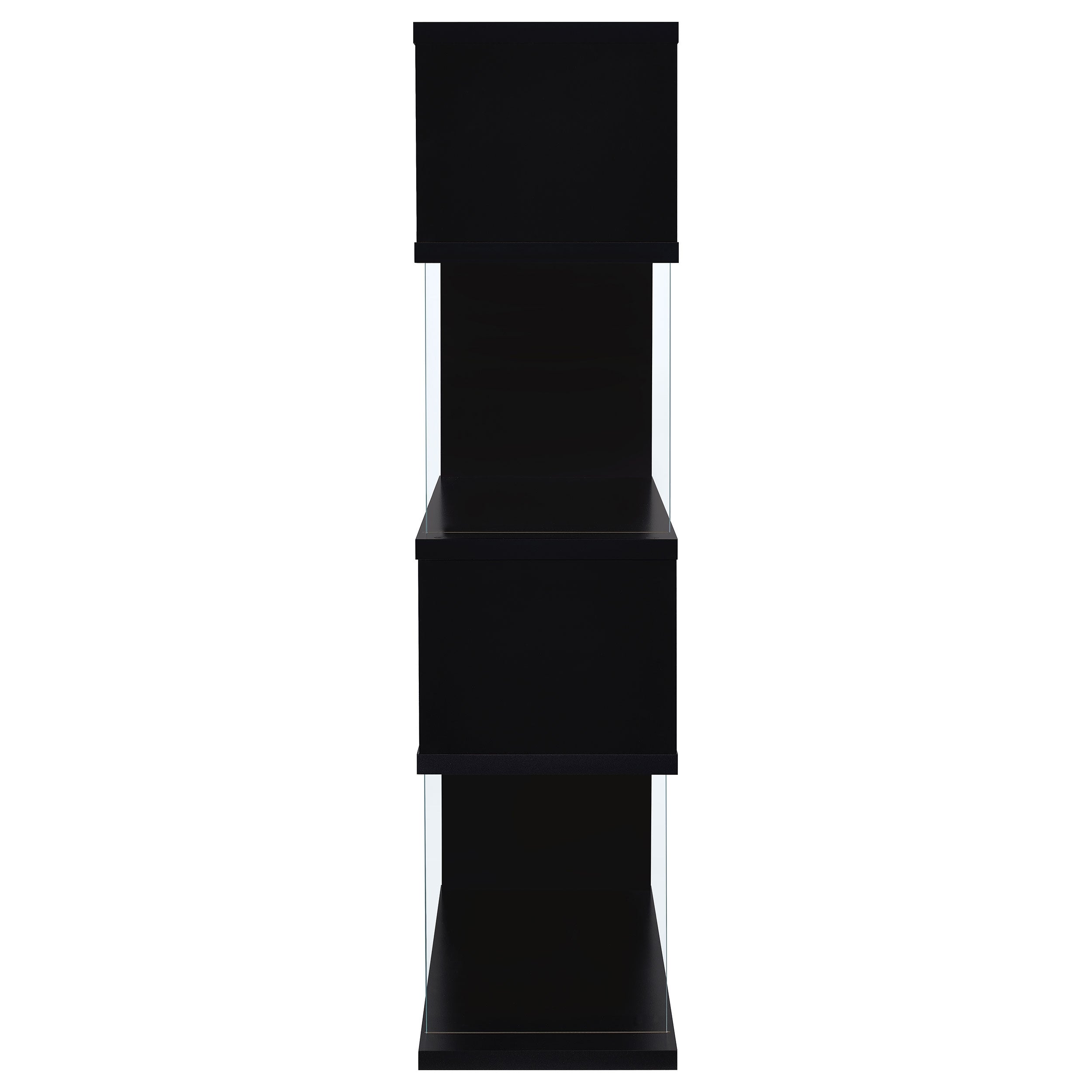 Emelle 63-inch 4-shelf Glass Panel Bookshelf Black — view 7