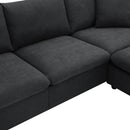Modern Sectional Sofa With Throw Pillows, Cloud L Shaped Couch Set With Wide 4 Seat Comfy Couch Set With Movable Ottoman