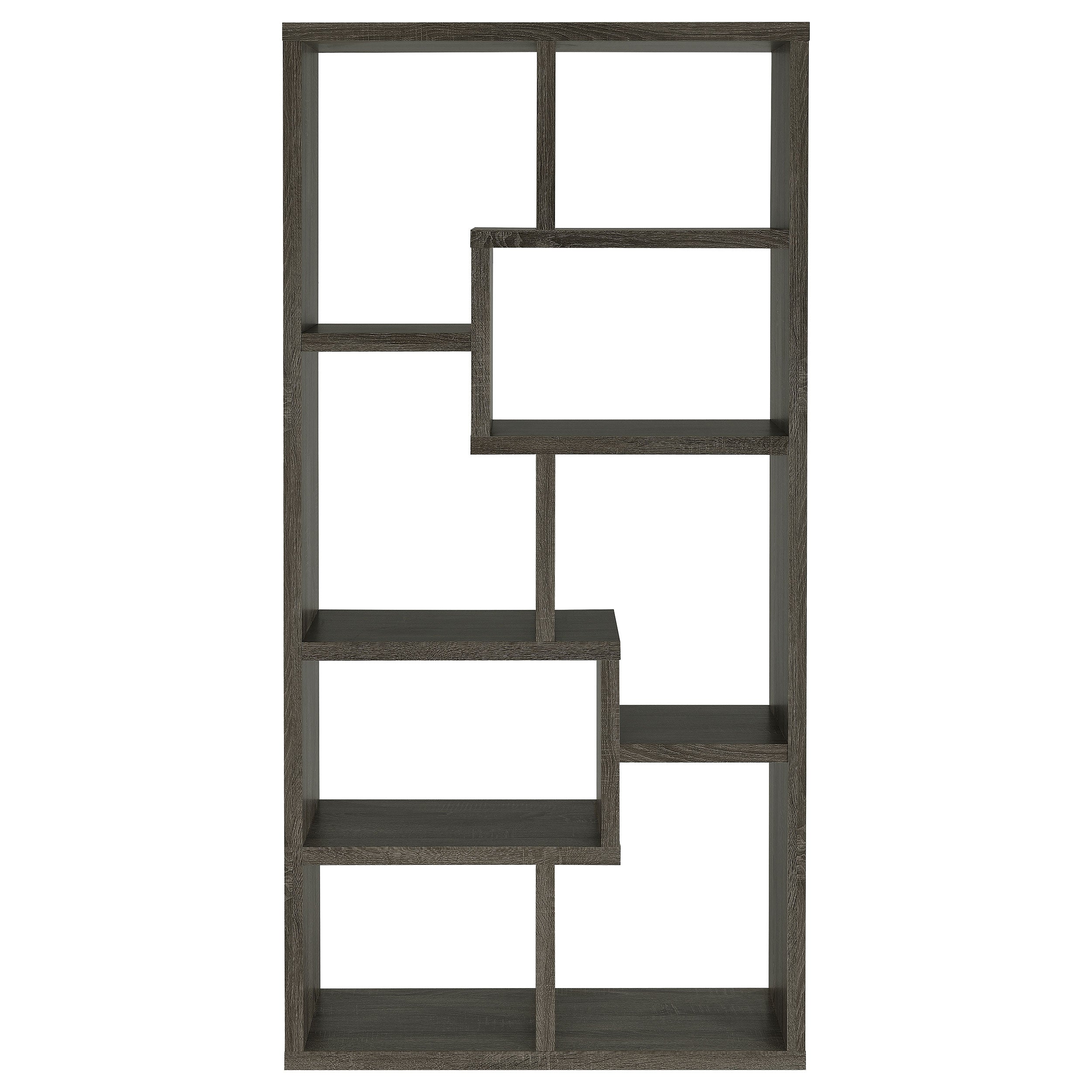 Theo 71-inch 6-shelf Bookshelf Weathered Grey — view 3