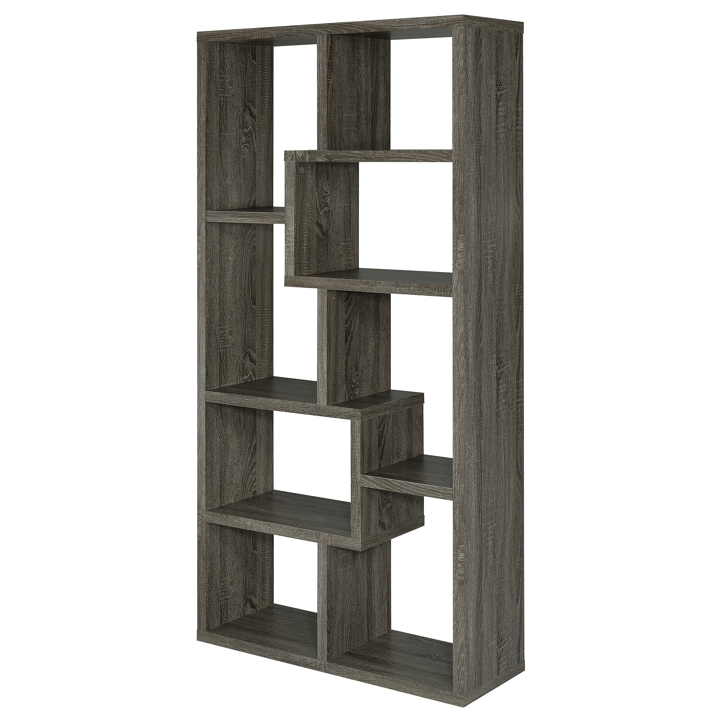 Theo 71-inch 6-shelf Bookshelf Weathered Grey — view 4