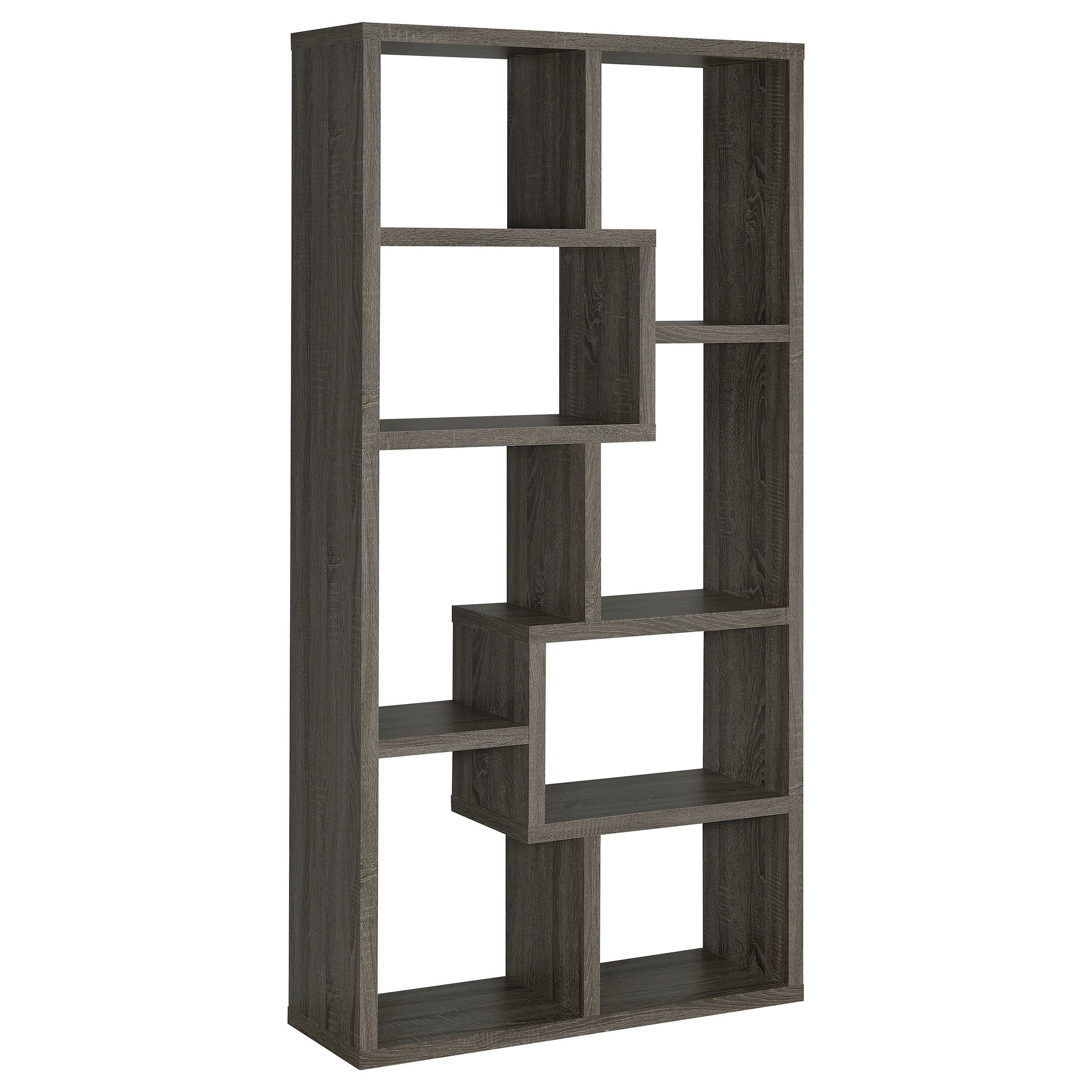 Theo 71-inch 6-shelf Bookshelf Weathered Grey — view 6