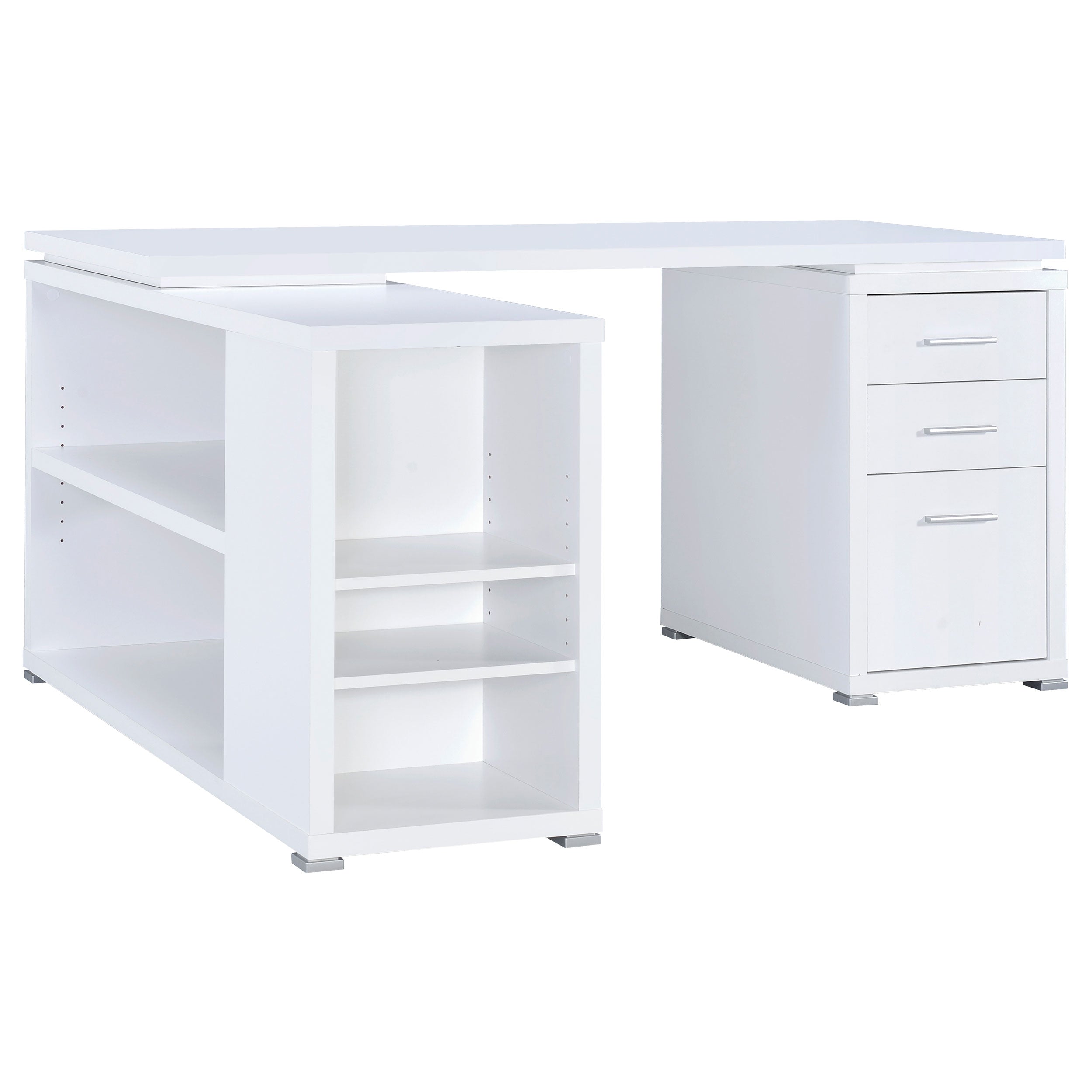 Yvette 60-inch 3-drawer L-Shape Computer Desk White — view 4