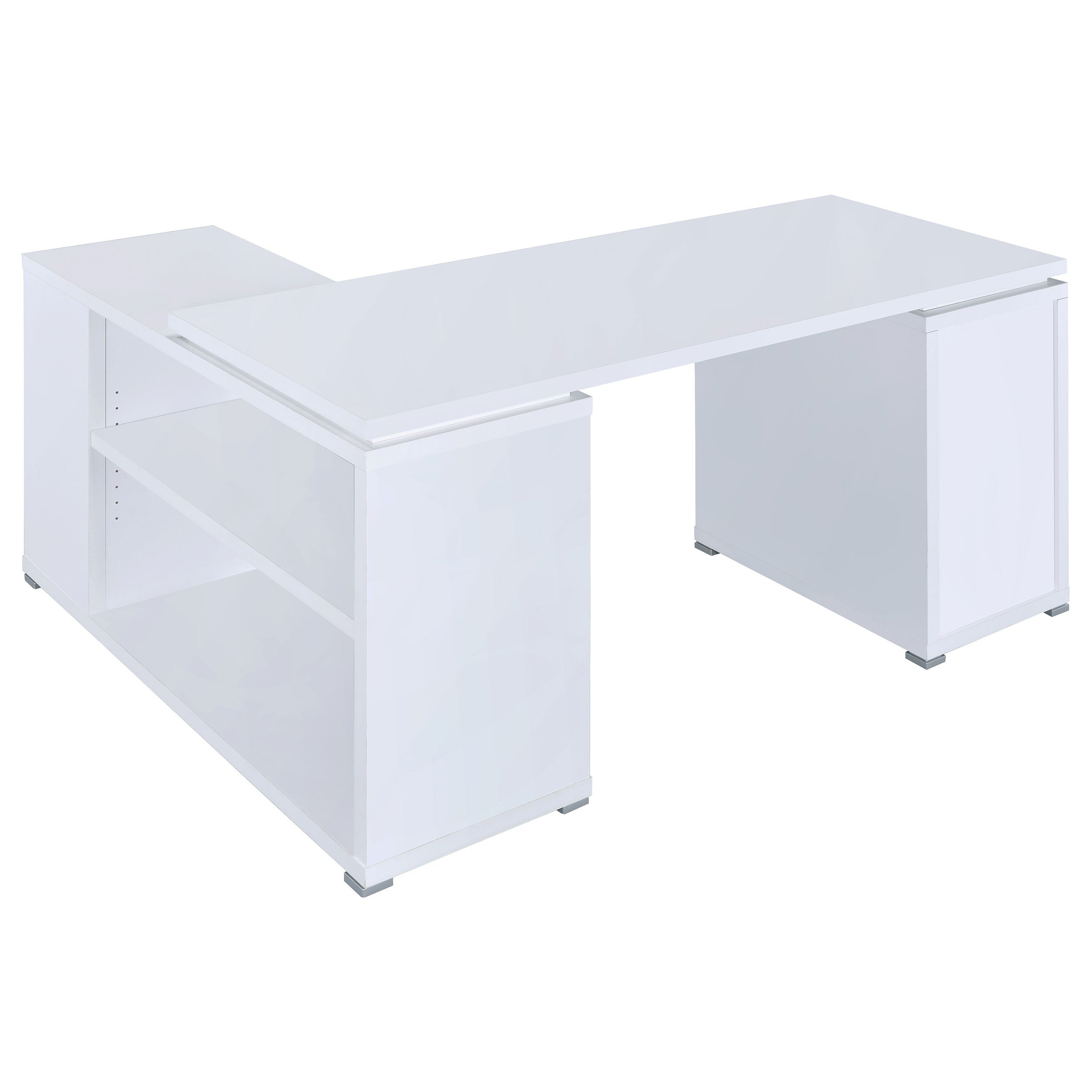 Yvette 60-inch 3-drawer L-Shape Computer Desk White — view 7