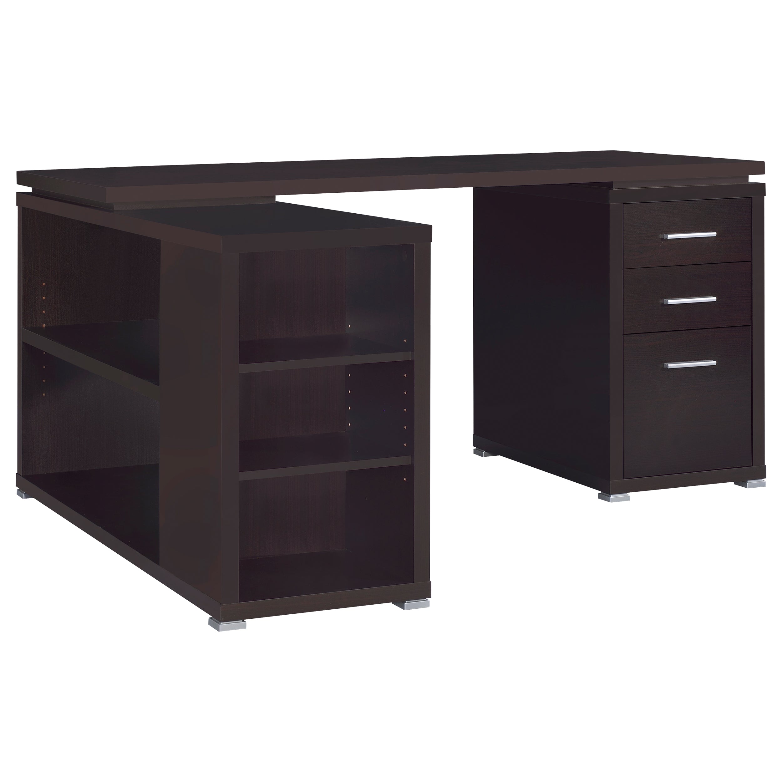 Yvette 60-inch 3-drawer L-Shape Computer Desk Cappuccino — view 4