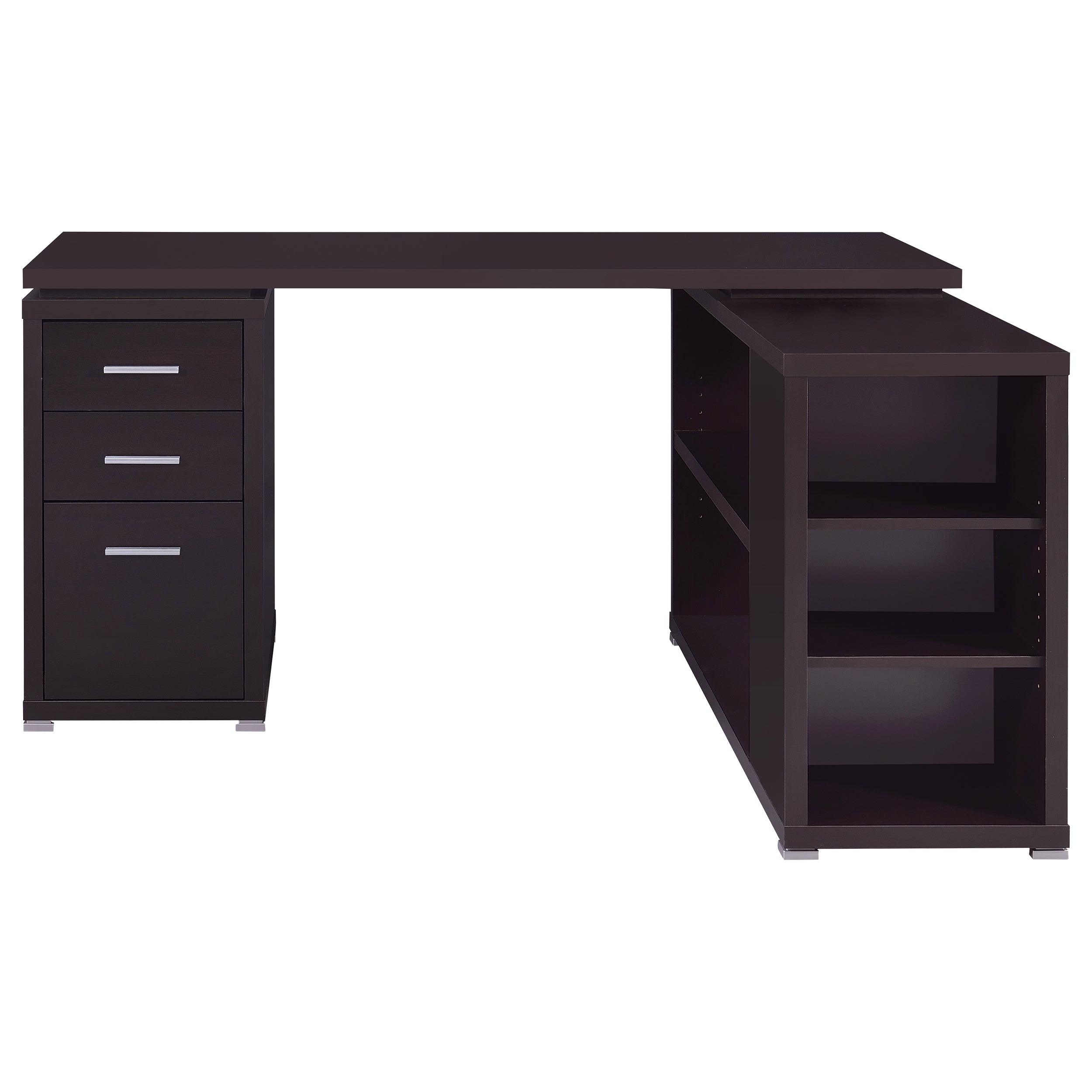Yvette 60-inch 3-drawer L-Shape Computer Desk Cappuccino — view 5