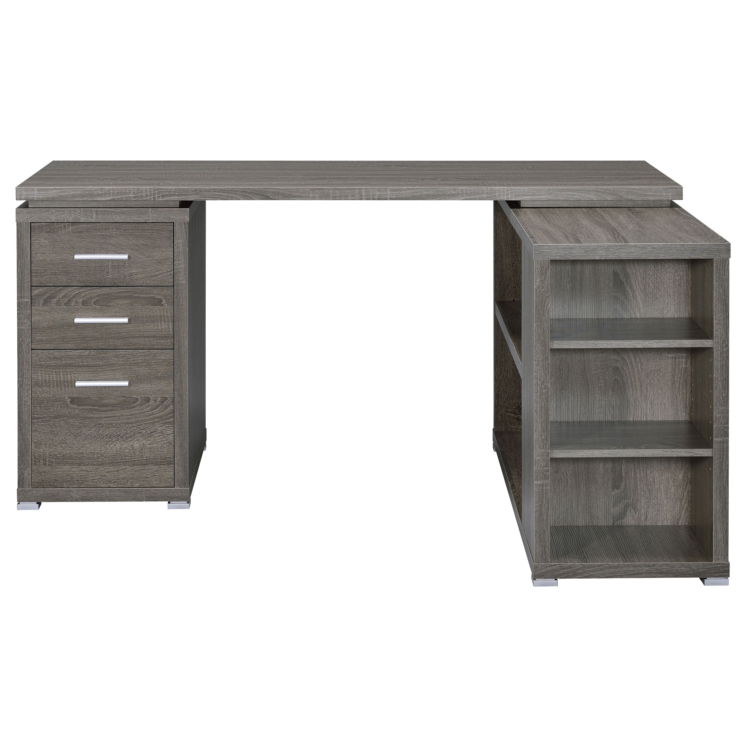 Yvette 60-inch 3-drawer L-Shape Computer Desk Weathered Grey — view 5