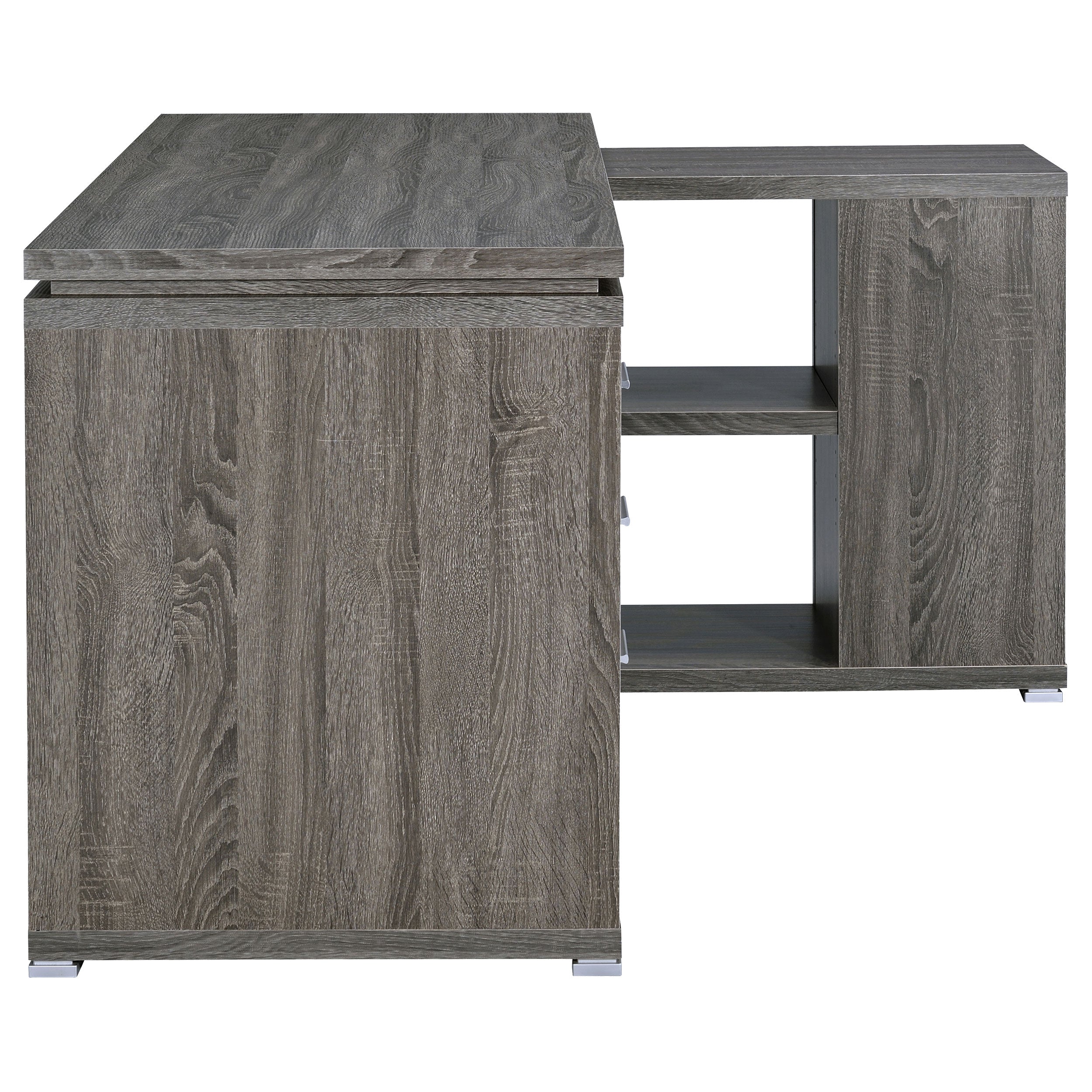 Yvette 60-inch 3-drawer L-Shape Computer Desk Weathered Grey — view 9