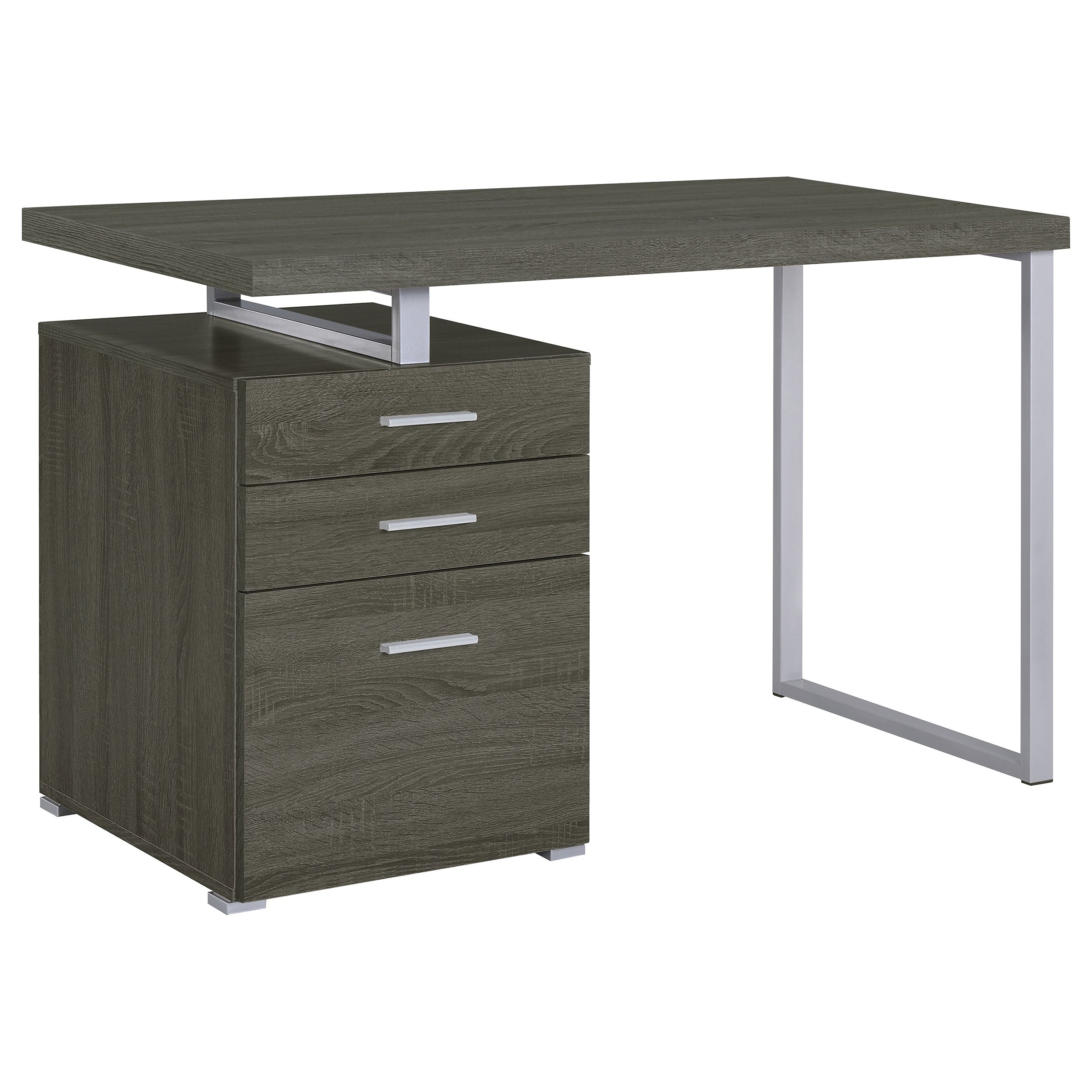 Brennan 47-inch 3-drawer Office Computer Desk Weathered Grey — view 4