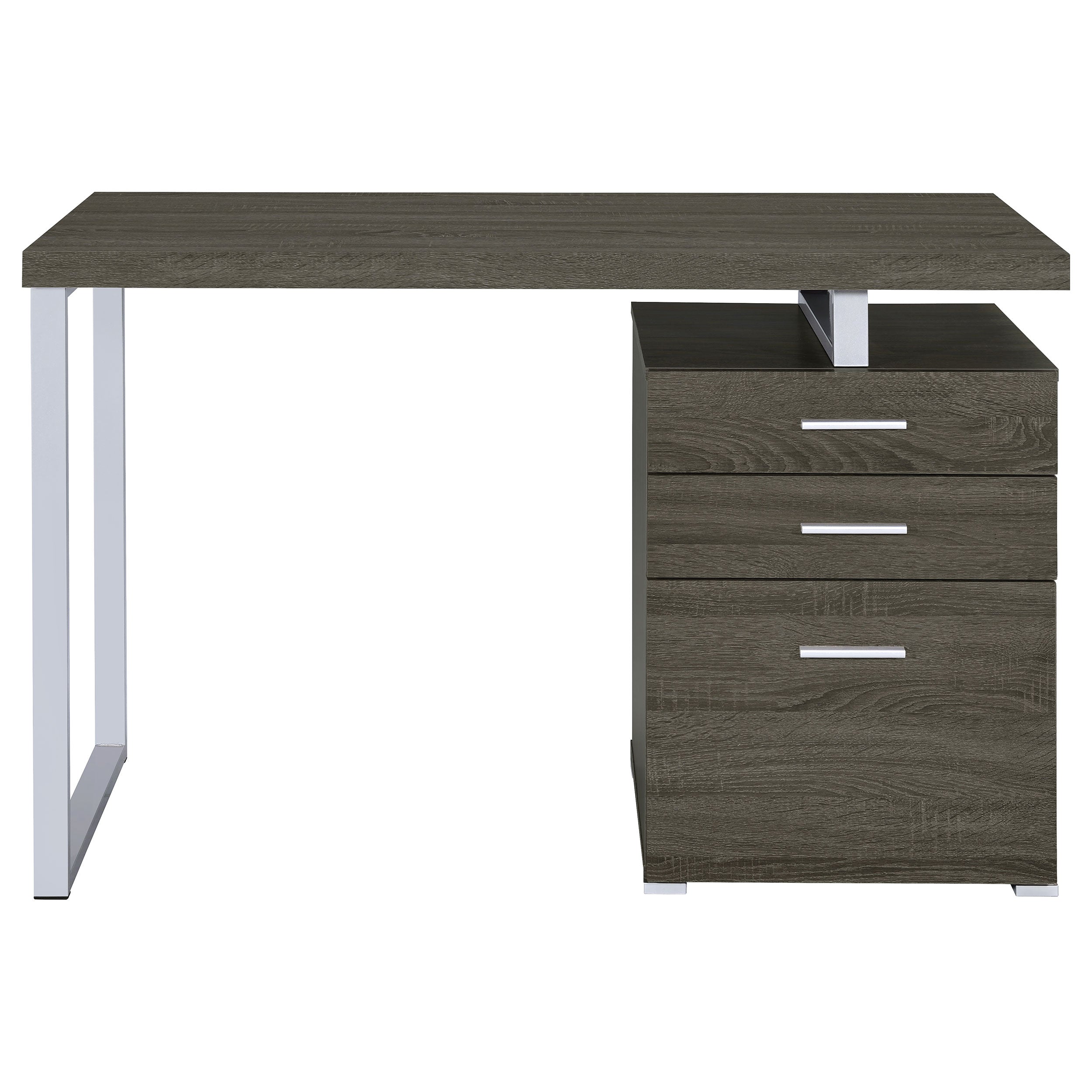 Brennan 47-inch 3-drawer Office Computer Desk Weathered Grey — view 5