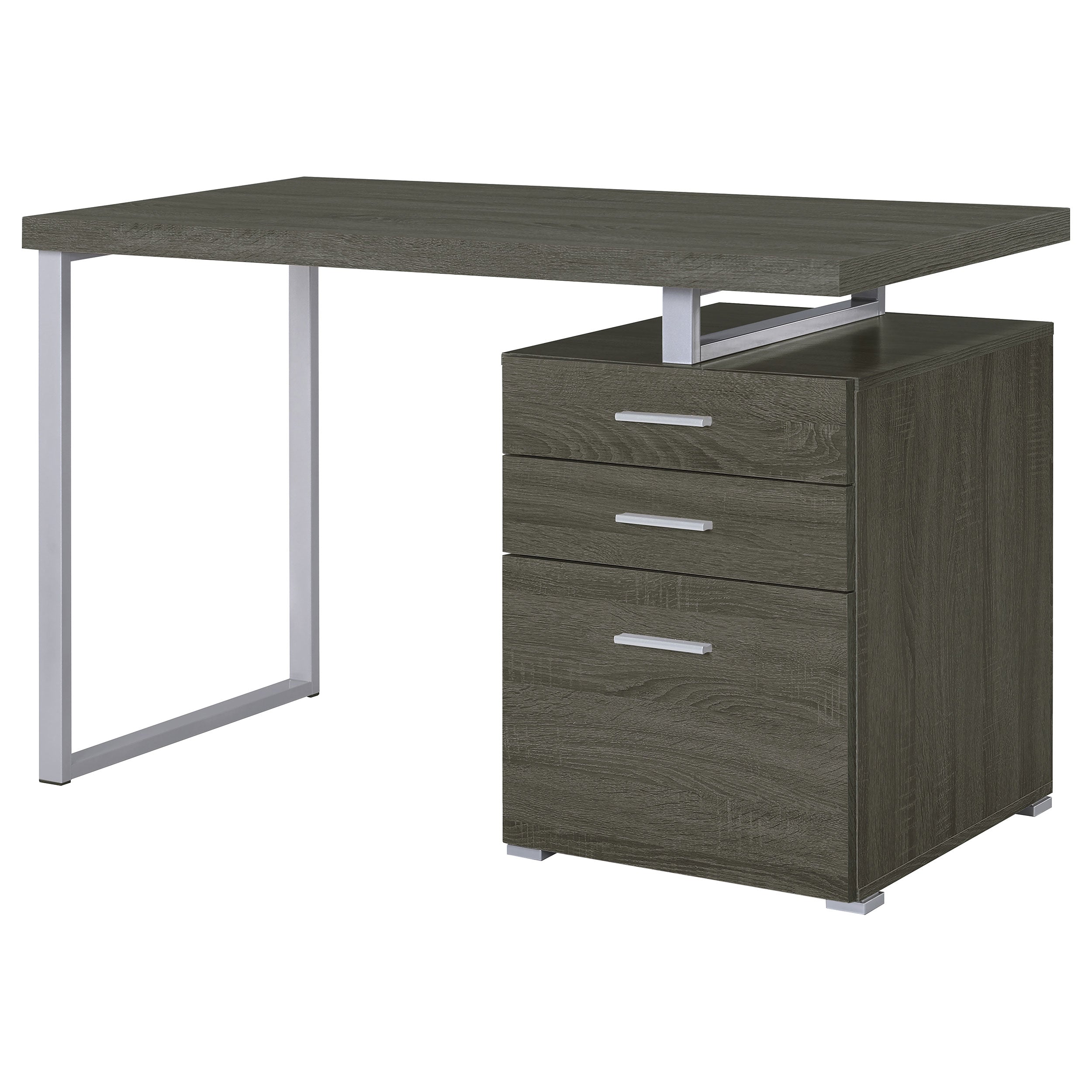 Brennan 47-inch 3-drawer Office Computer Desk Weathered Grey — view 6