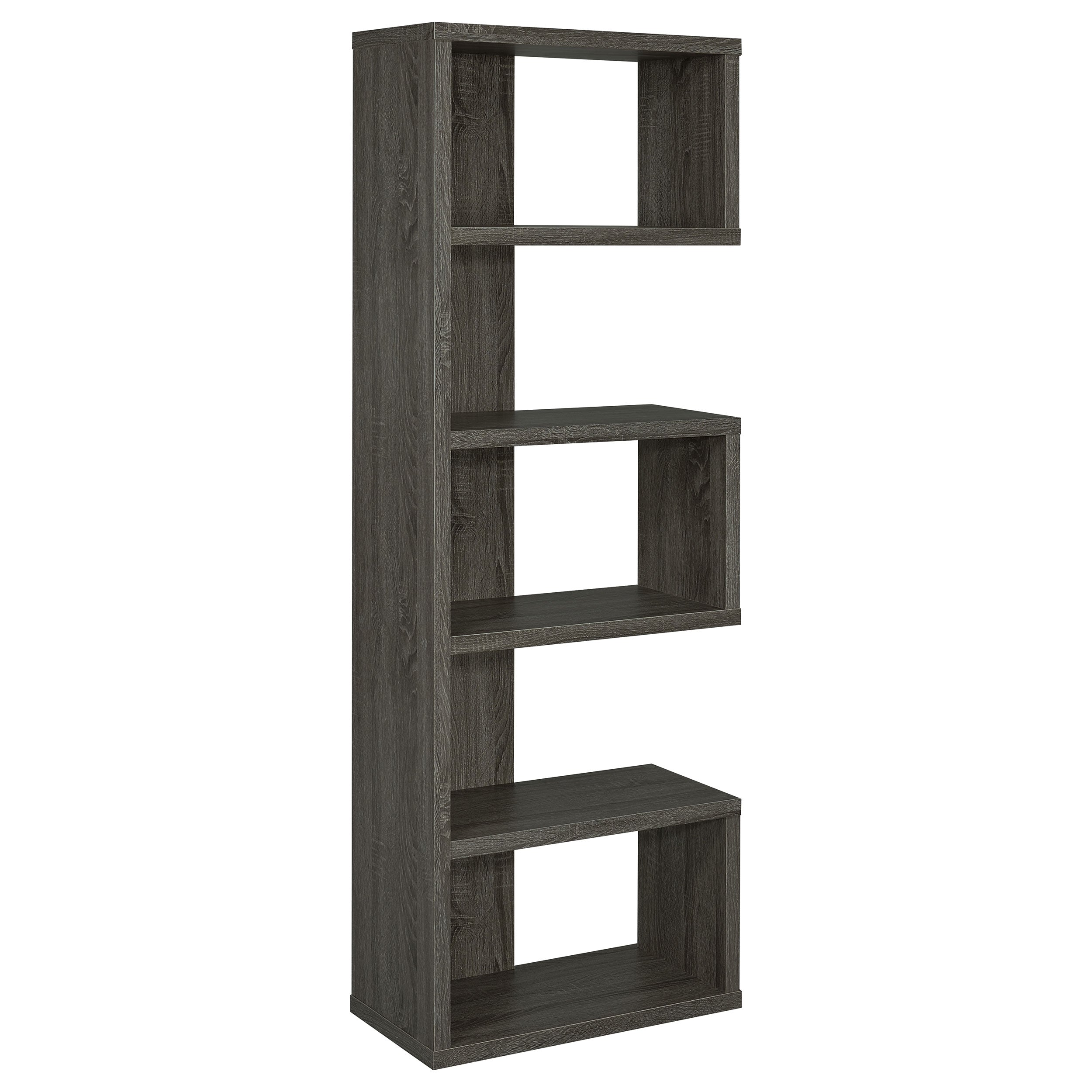 Joey 71-inch 5-shelf Bookshelf Weathered Grey — view 1
