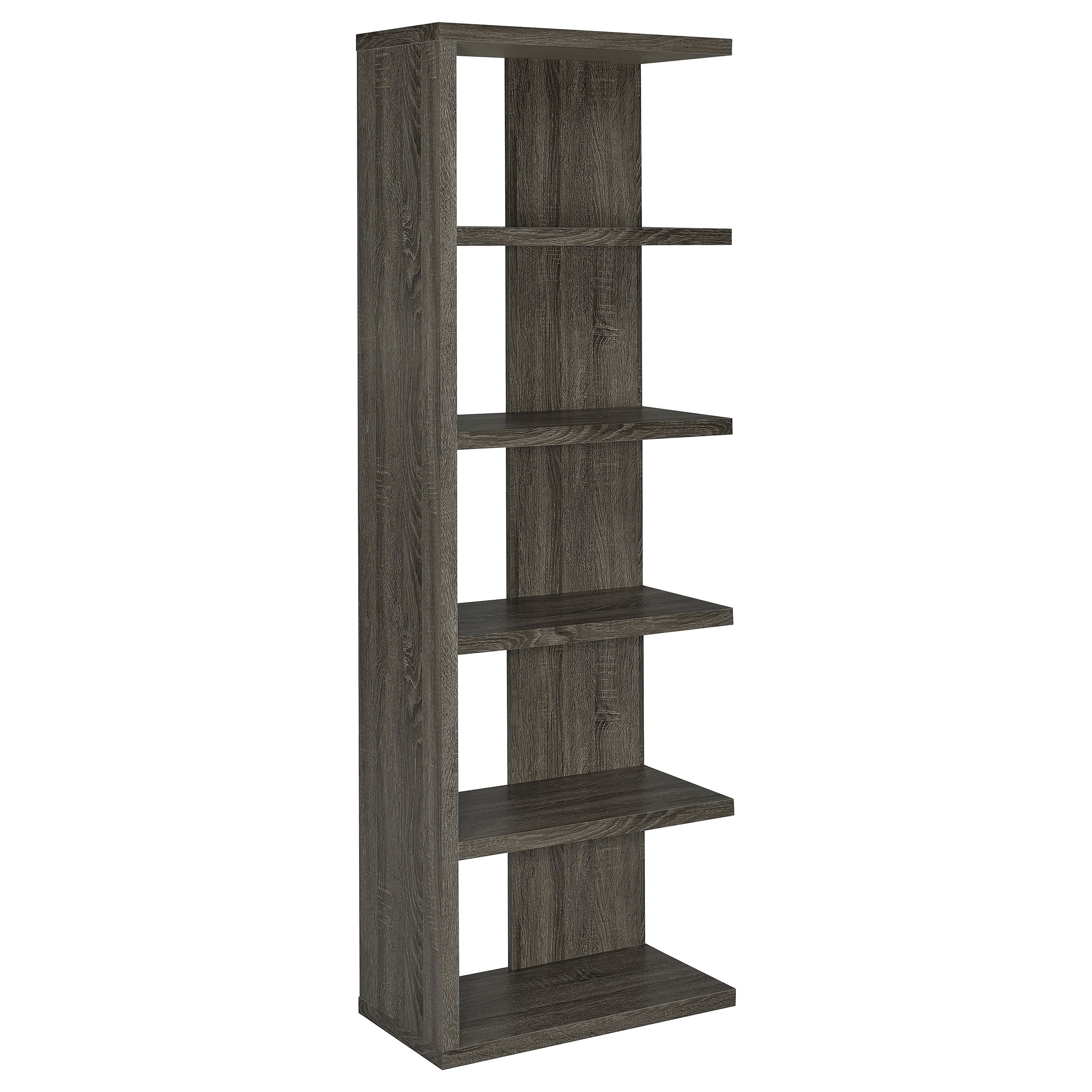 Harrison 71-inch 5-shelf Bookshelf Weathered Grey — view 1