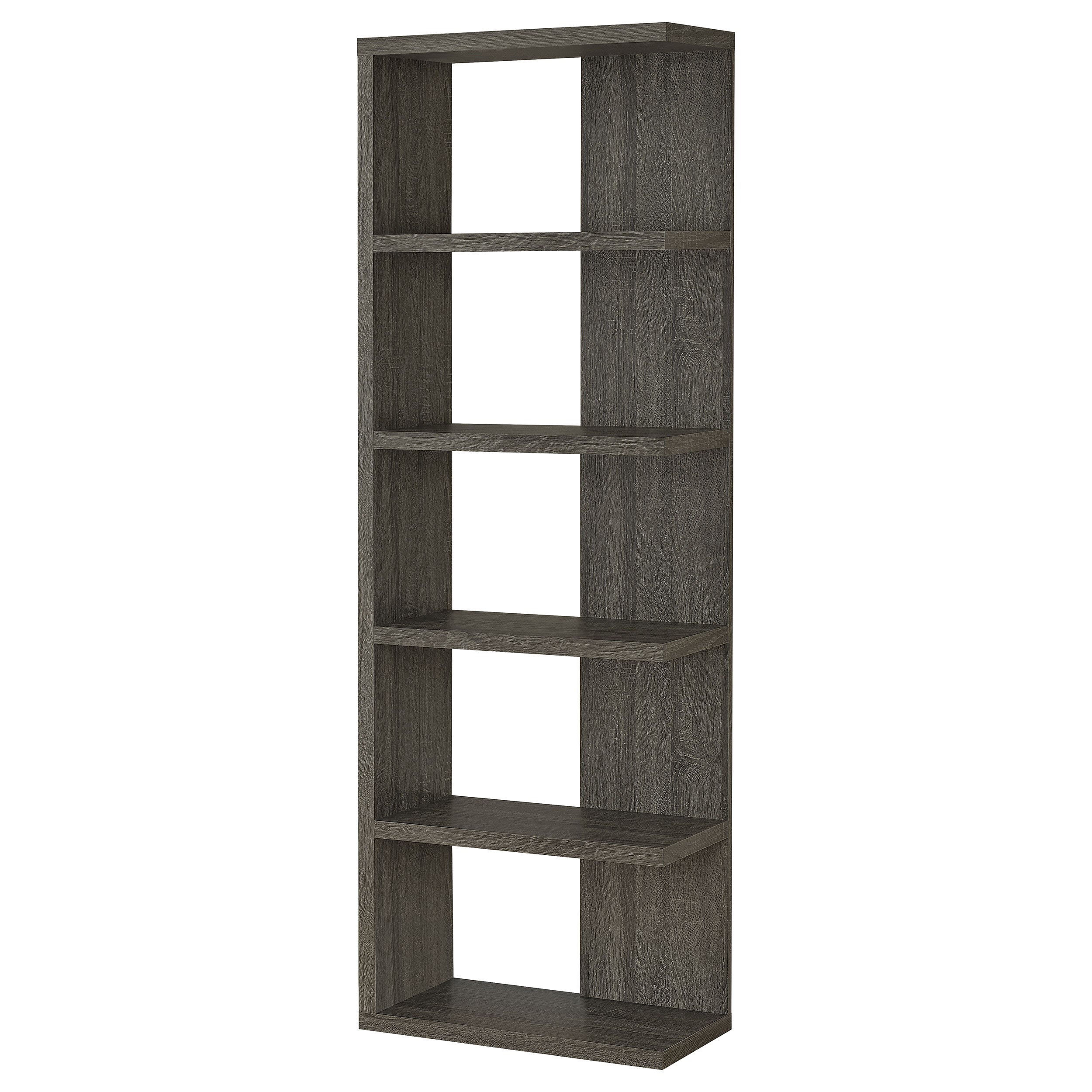 Harrison 71-inch 5-shelf Bookshelf Weathered Grey — view 4
