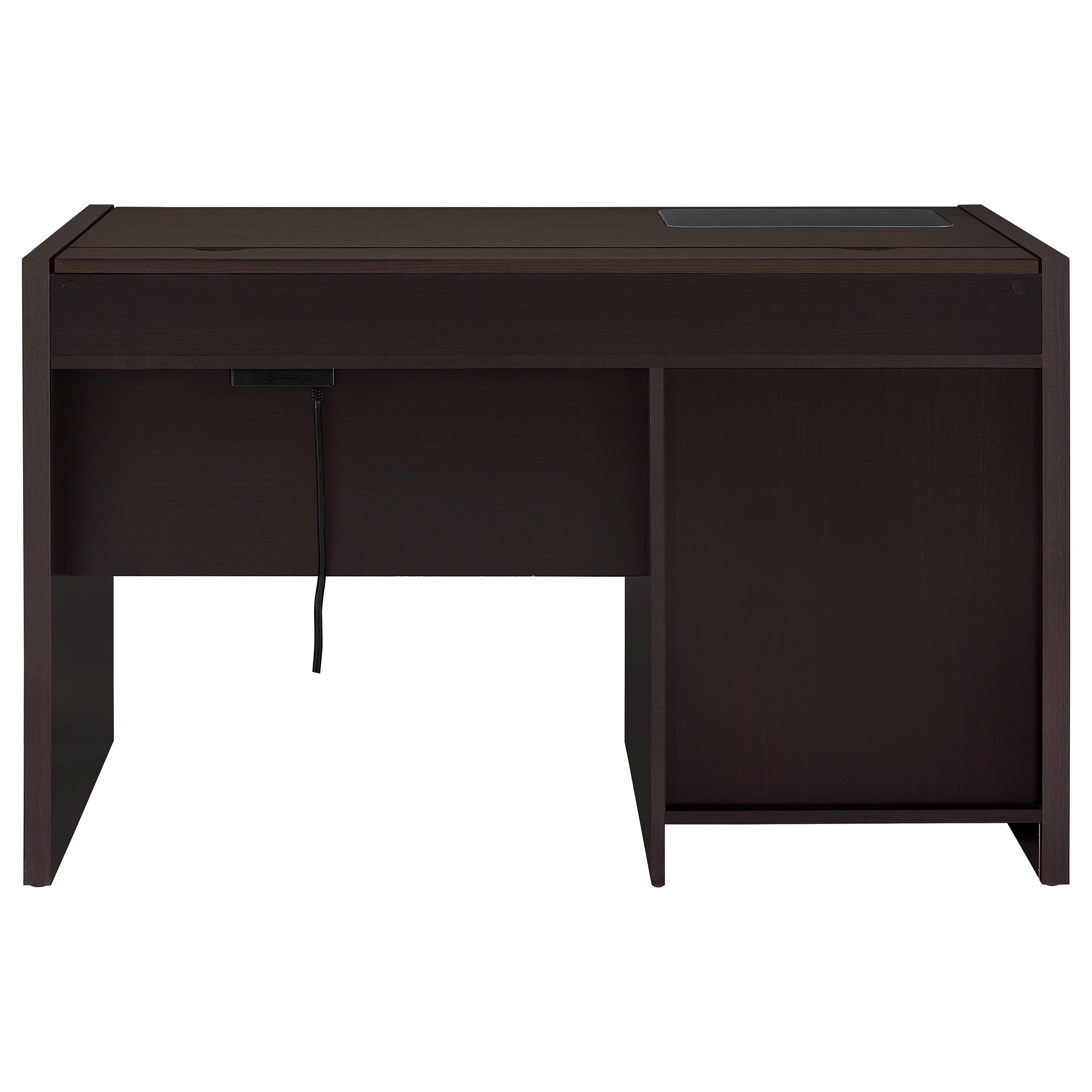 Halston 47-inch 2-drawer Office Desk with Cabinet Cappuccino — view 6