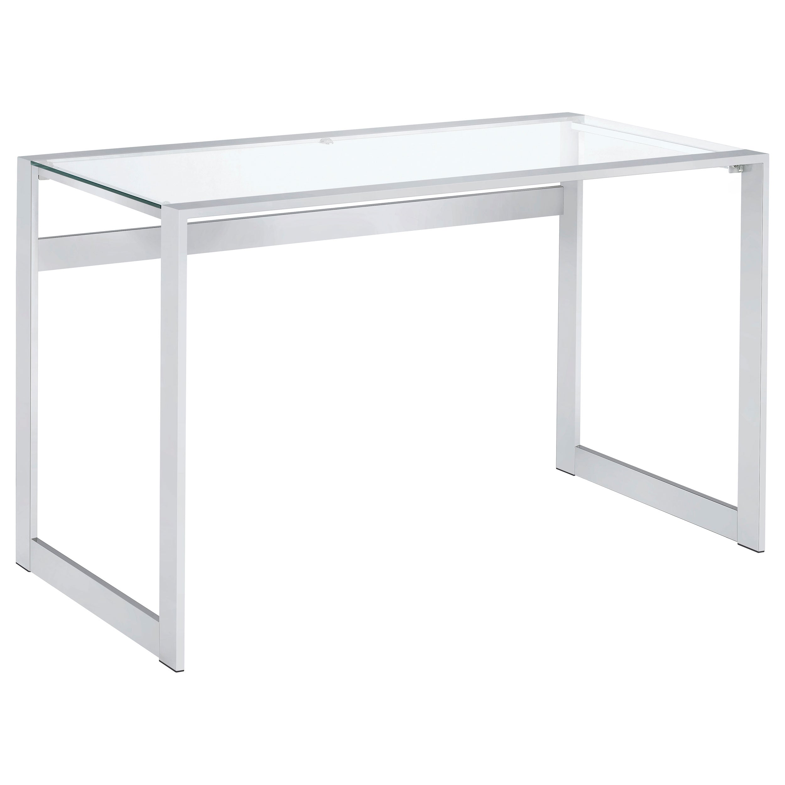Hartford 47-inch Glass Top Writing Desk Chrome — view 1