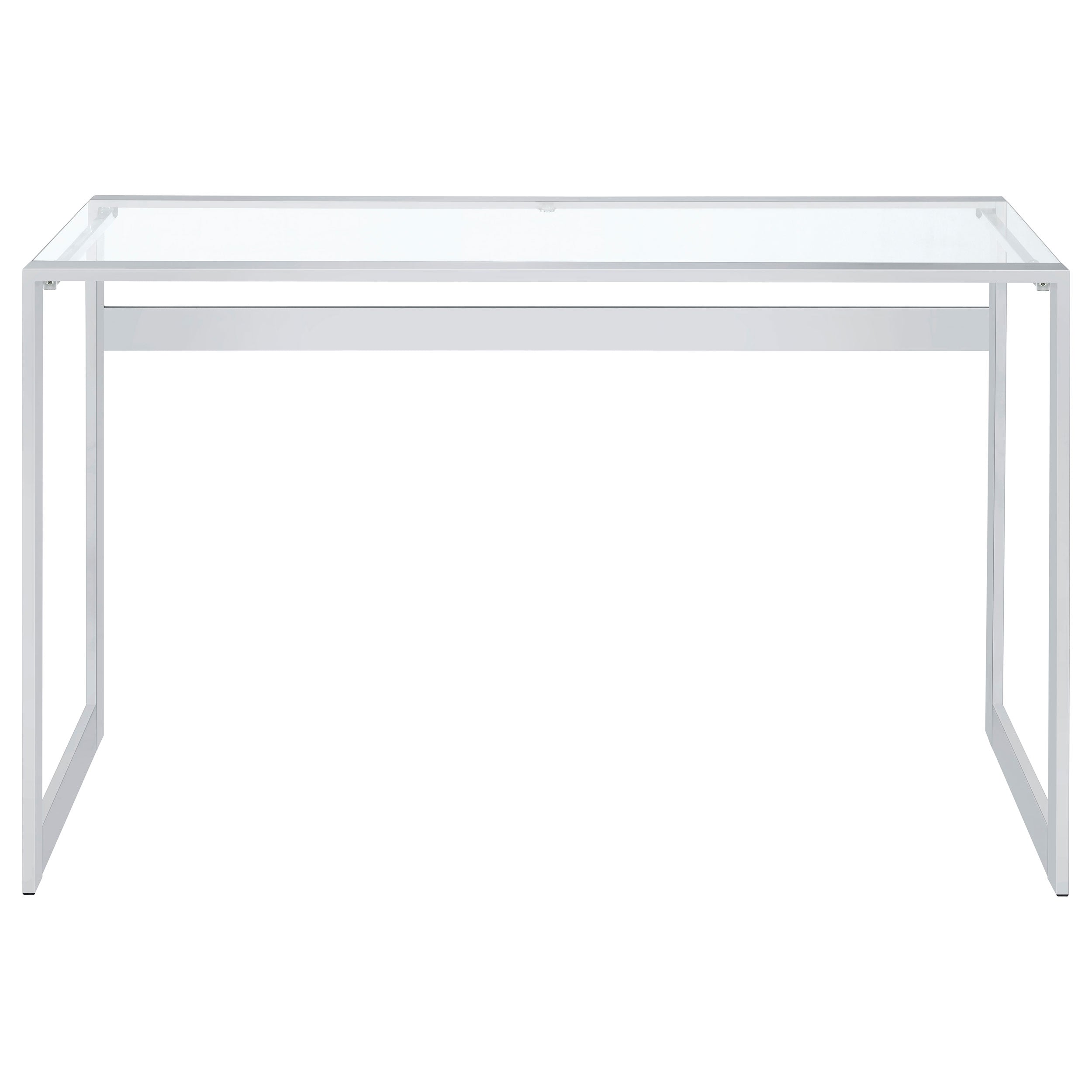 Hartford 47-inch Glass Top Writing Desk Chrome — view 3