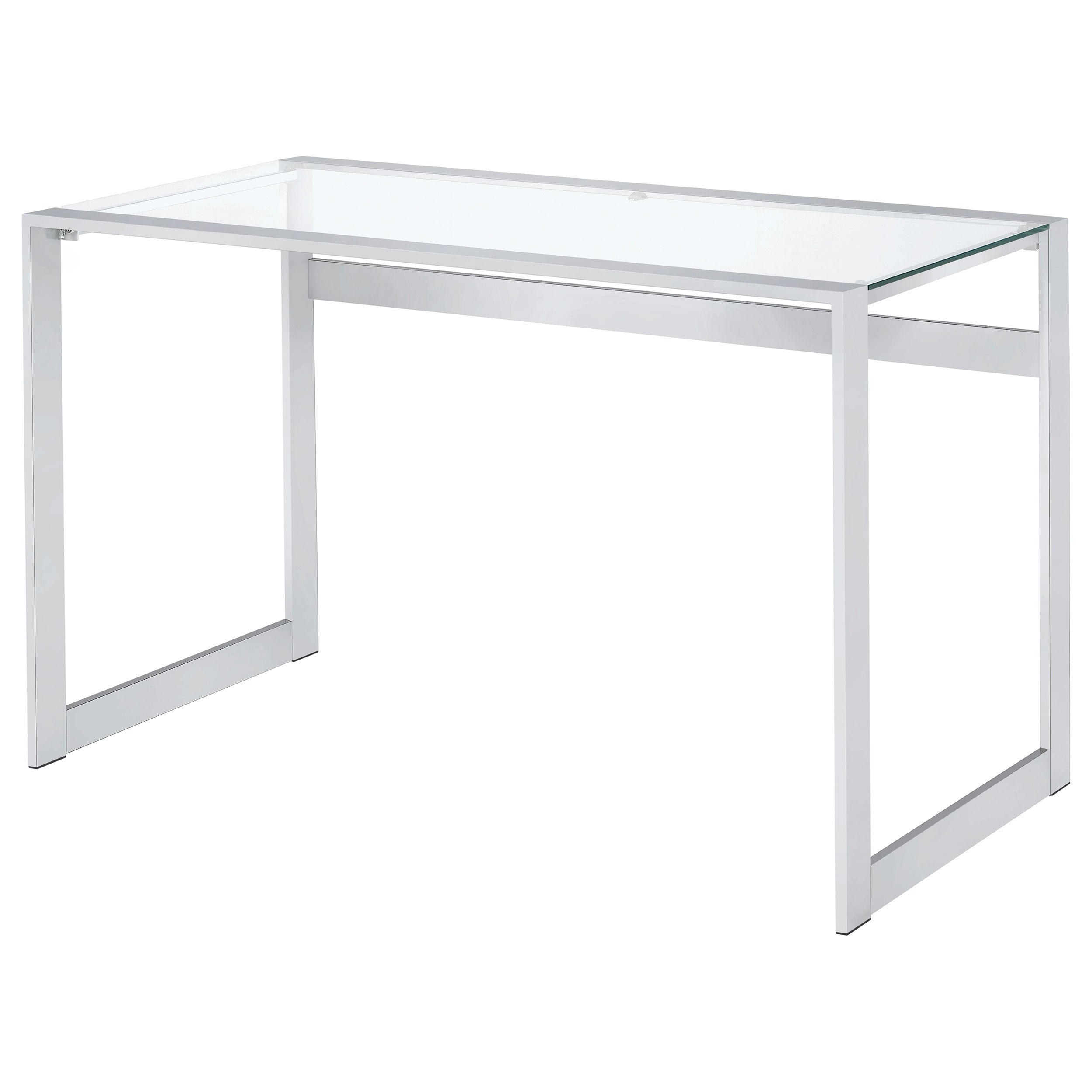 Hartford 47-inch Glass Top Writing Desk Chrome — view 4