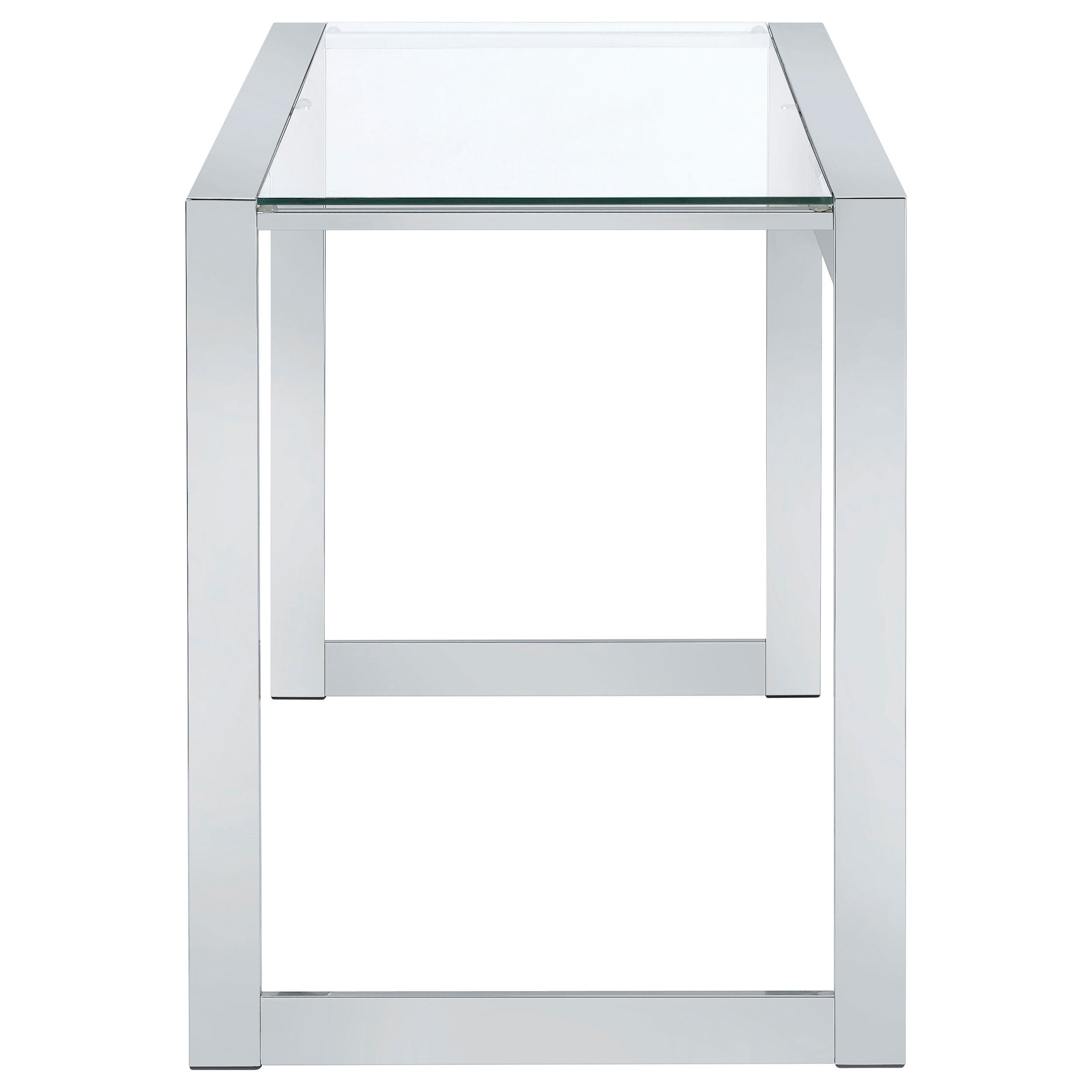 Hartford 47-inch Glass Top Writing Desk Chrome — view 5