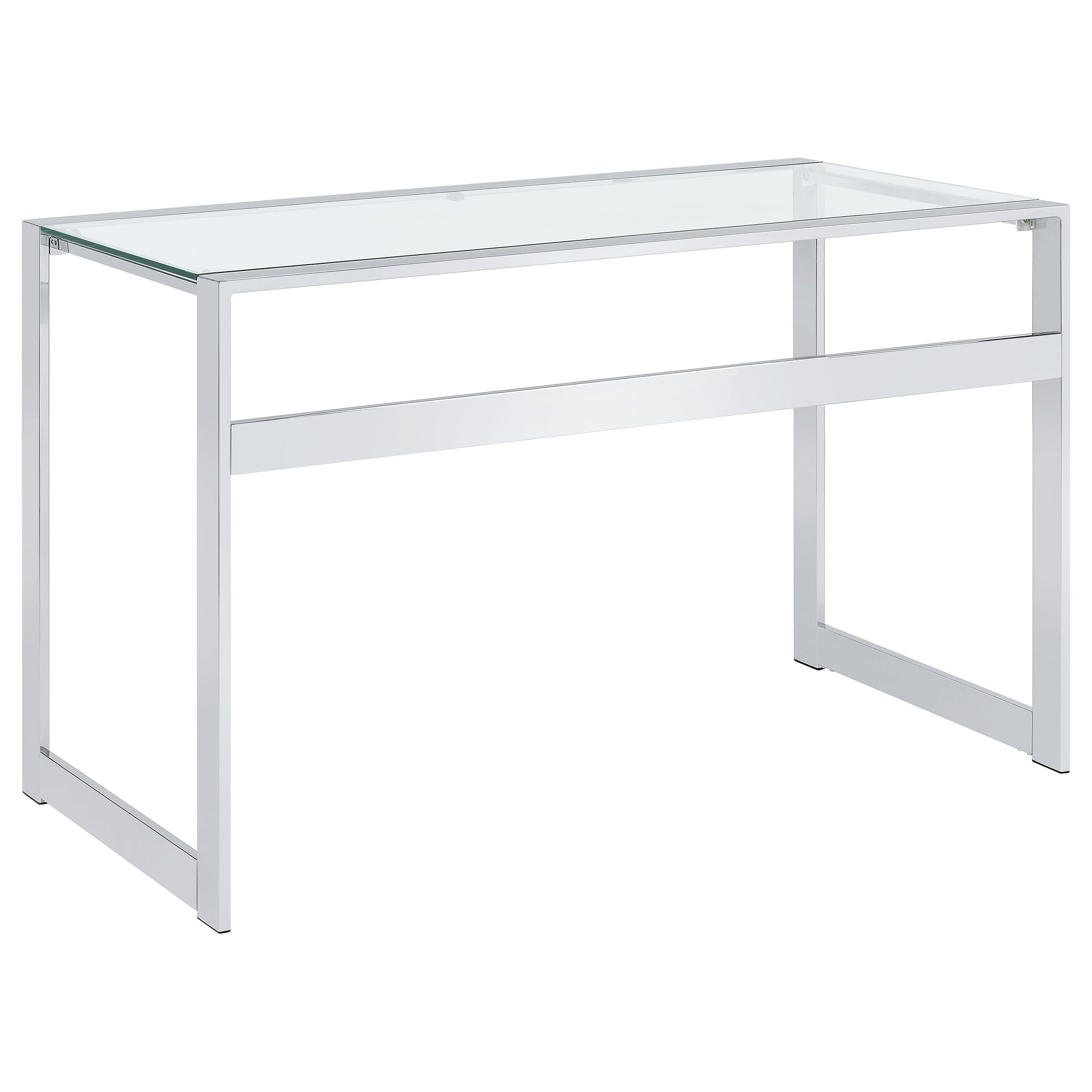 Hartford 47-inch Glass Top Writing Desk Chrome — view 6