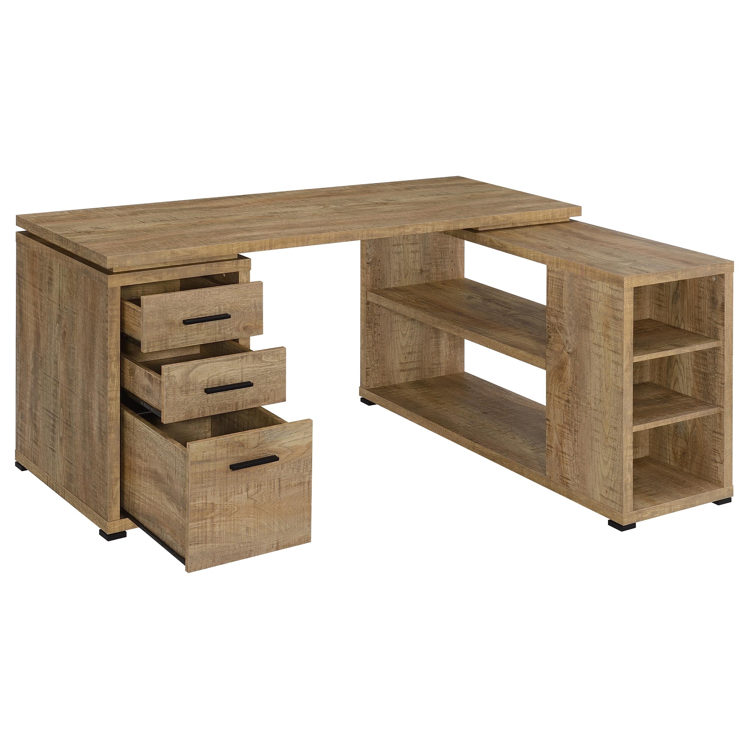Yvette 60-inch 3-drawer L-Shape Computer Desk Mango — view 3