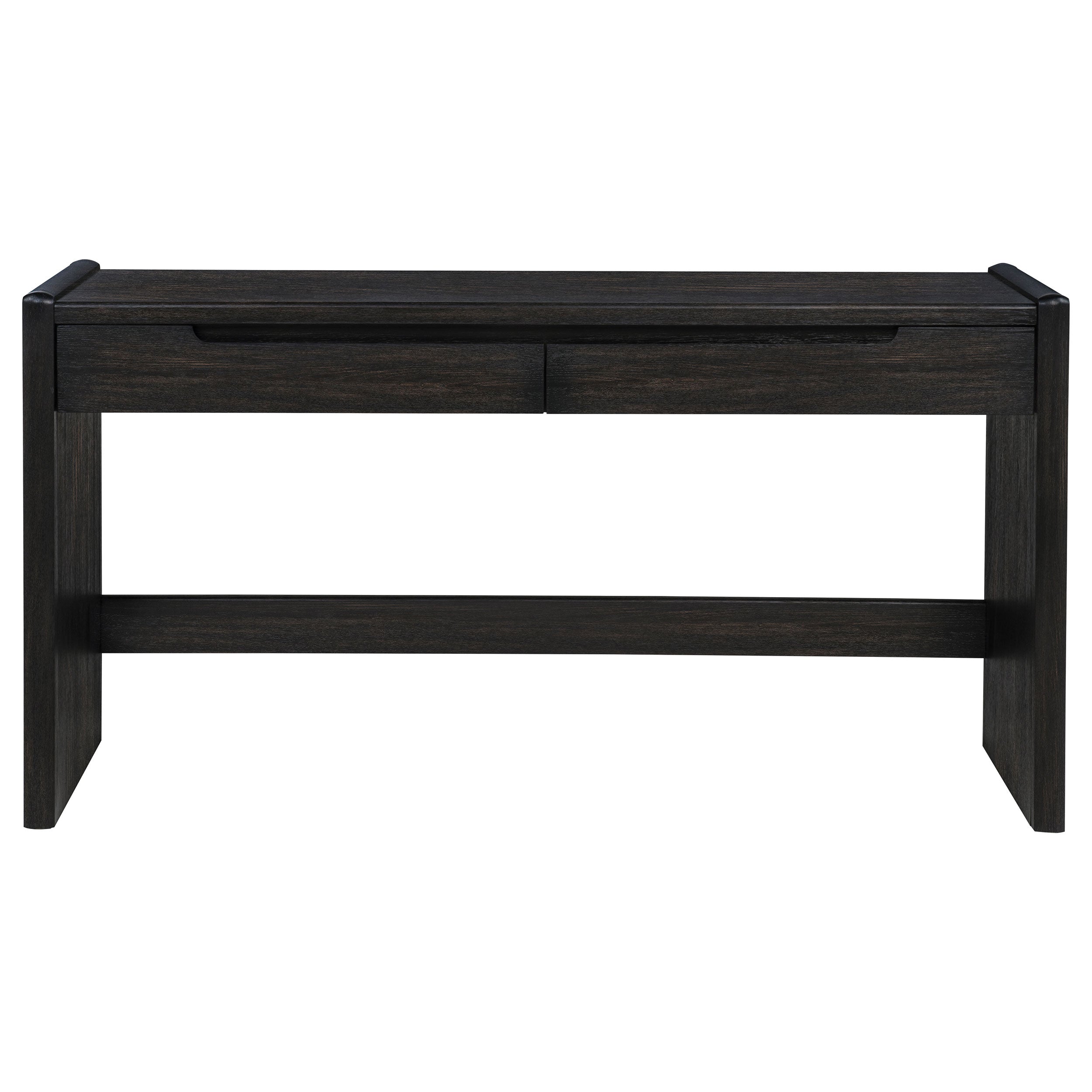 Leandro 2-drawer Home Office Writing Desk Burnished Black — view 5