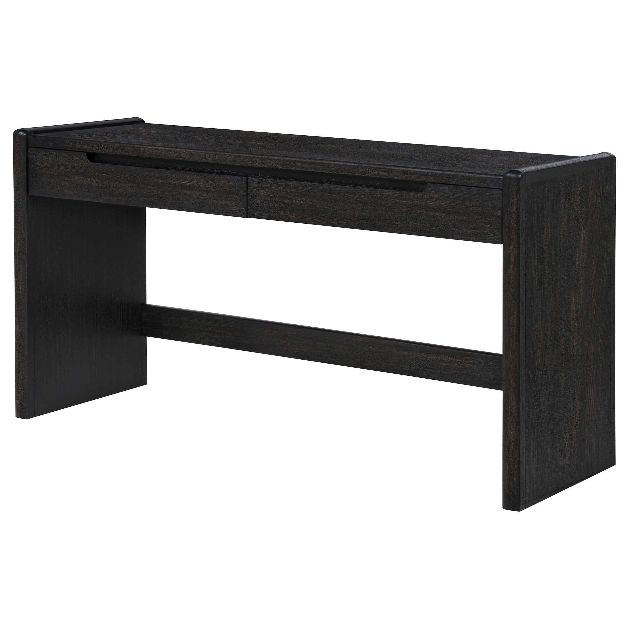 Leandro 2-drawer Home Office Writing Desk Burnished Black — view 6