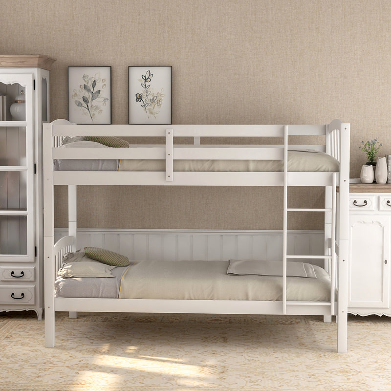 Twin Over Twin Bunk Bed with Ladder,White ( OLD SKU: LP000066AAK)