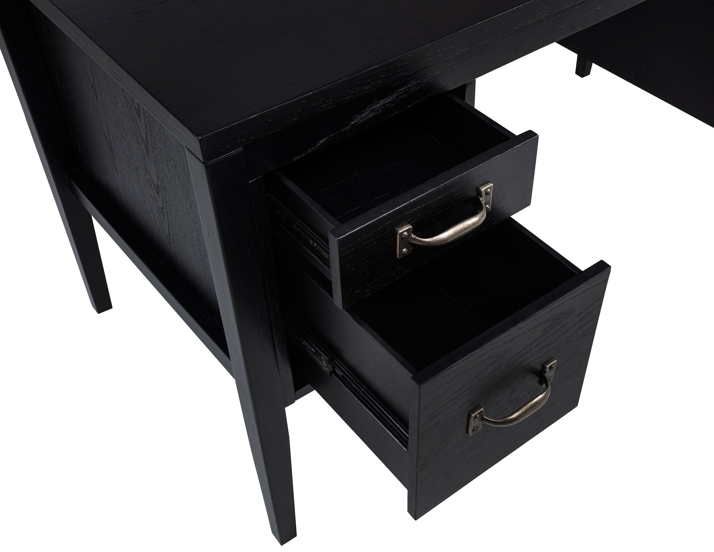 Graham 54-inch 4-drawer Double Pedestal Lift Top Computer Desk Black — view 11