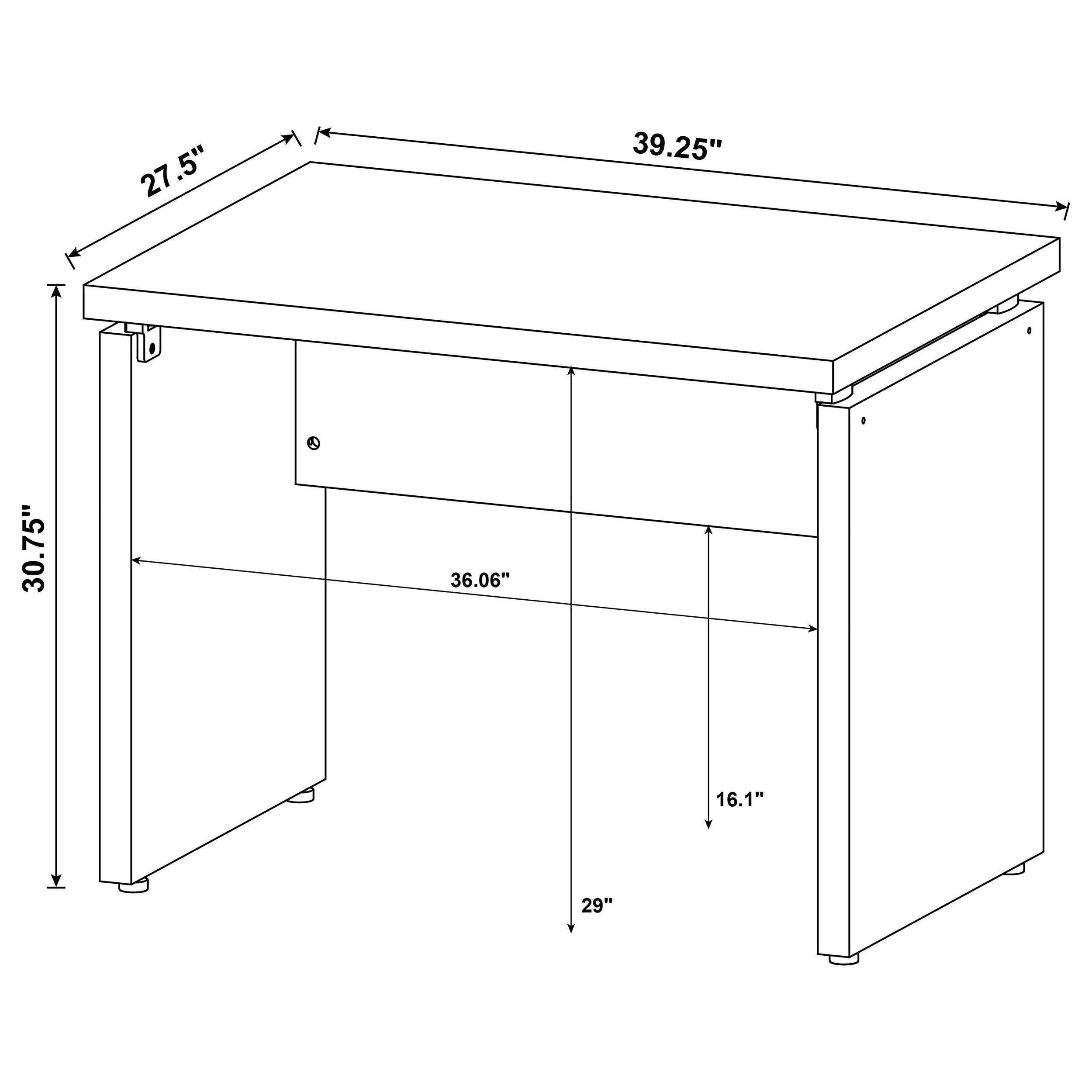 Skylar L-Shape Desk with Mobile File Cabinet Cappuccino — view 12