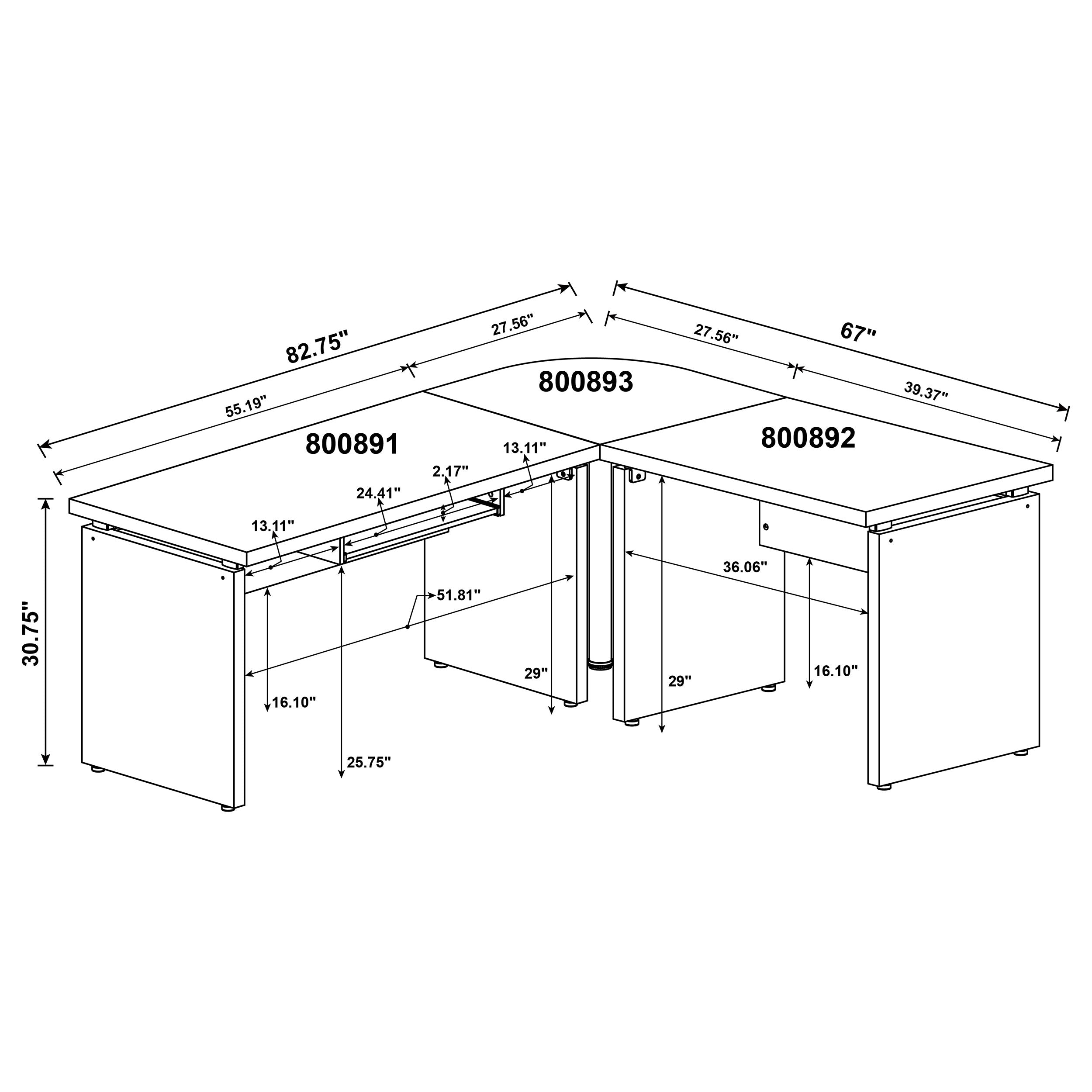 Skylar 83-inch L-Shaped Office Computer Desk Cappuccino — view 13