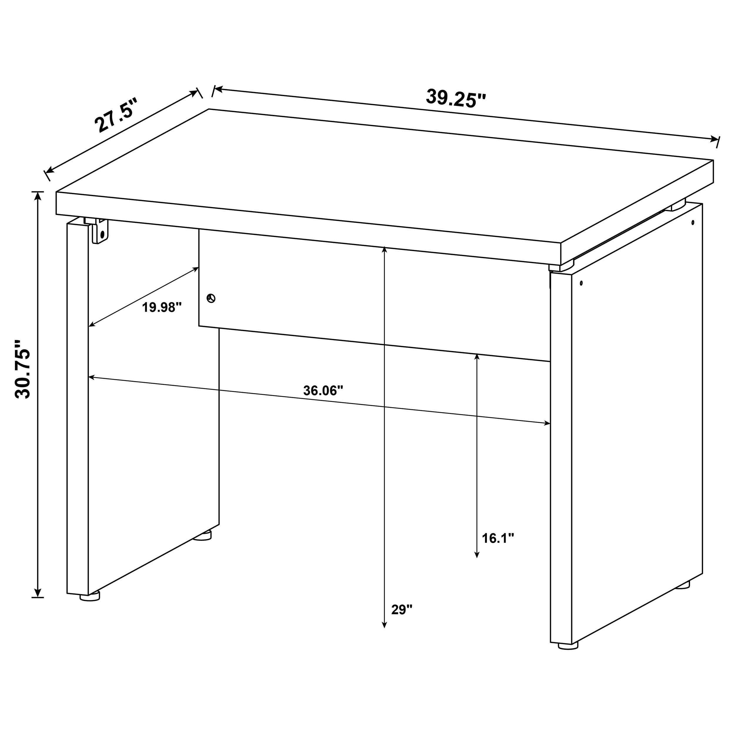 Skylar 39-inch Engineered Wood Writing Desk Cappuccino — view 5