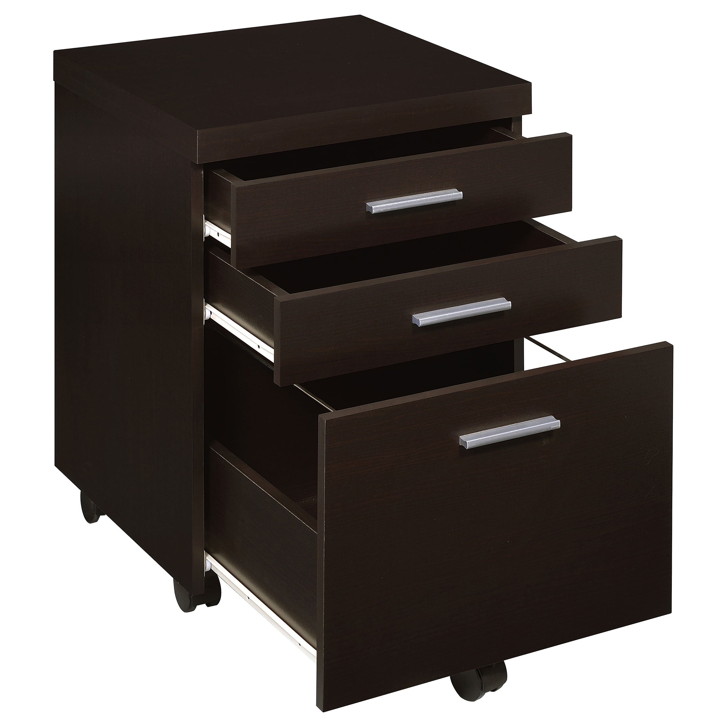 Skylar 3-drawer Home Office Mobile File Cabinet Cappuccino — view 3