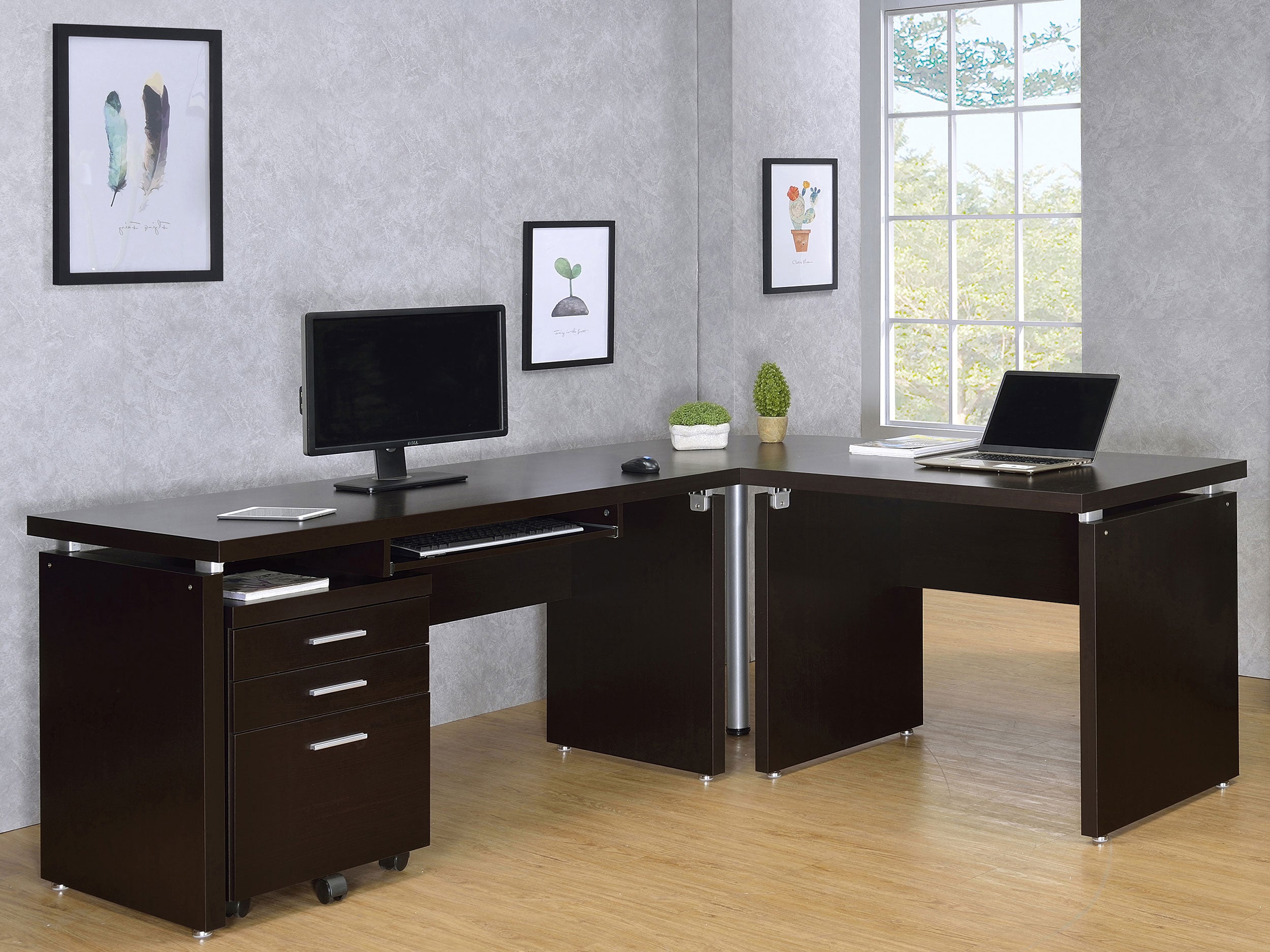 Skylar 3-drawer Home Office Mobile File Cabinet Cappuccino — view 14