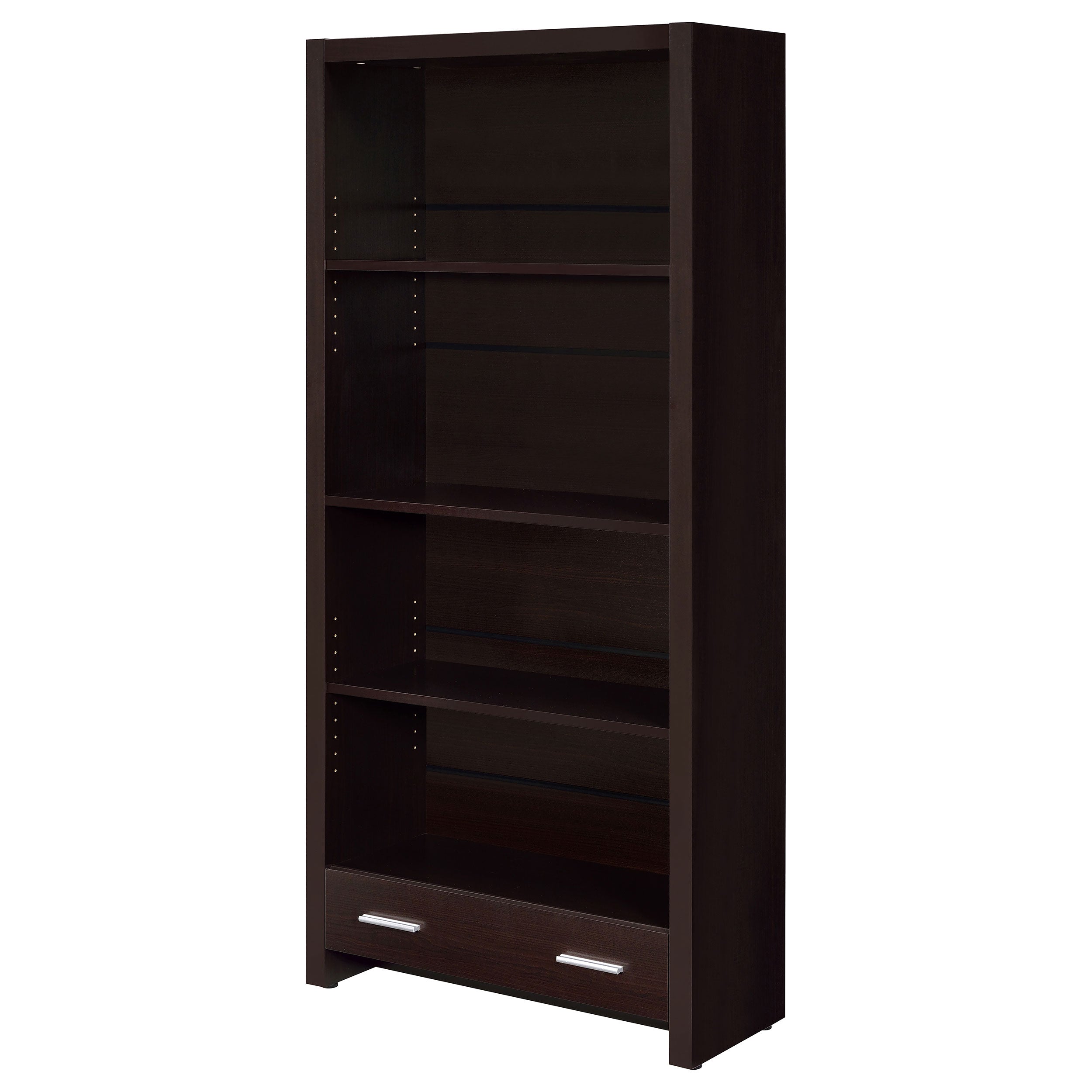 Skylar 71-inch 5-shelf Bookcase with Drawer Cappuccino — view 5