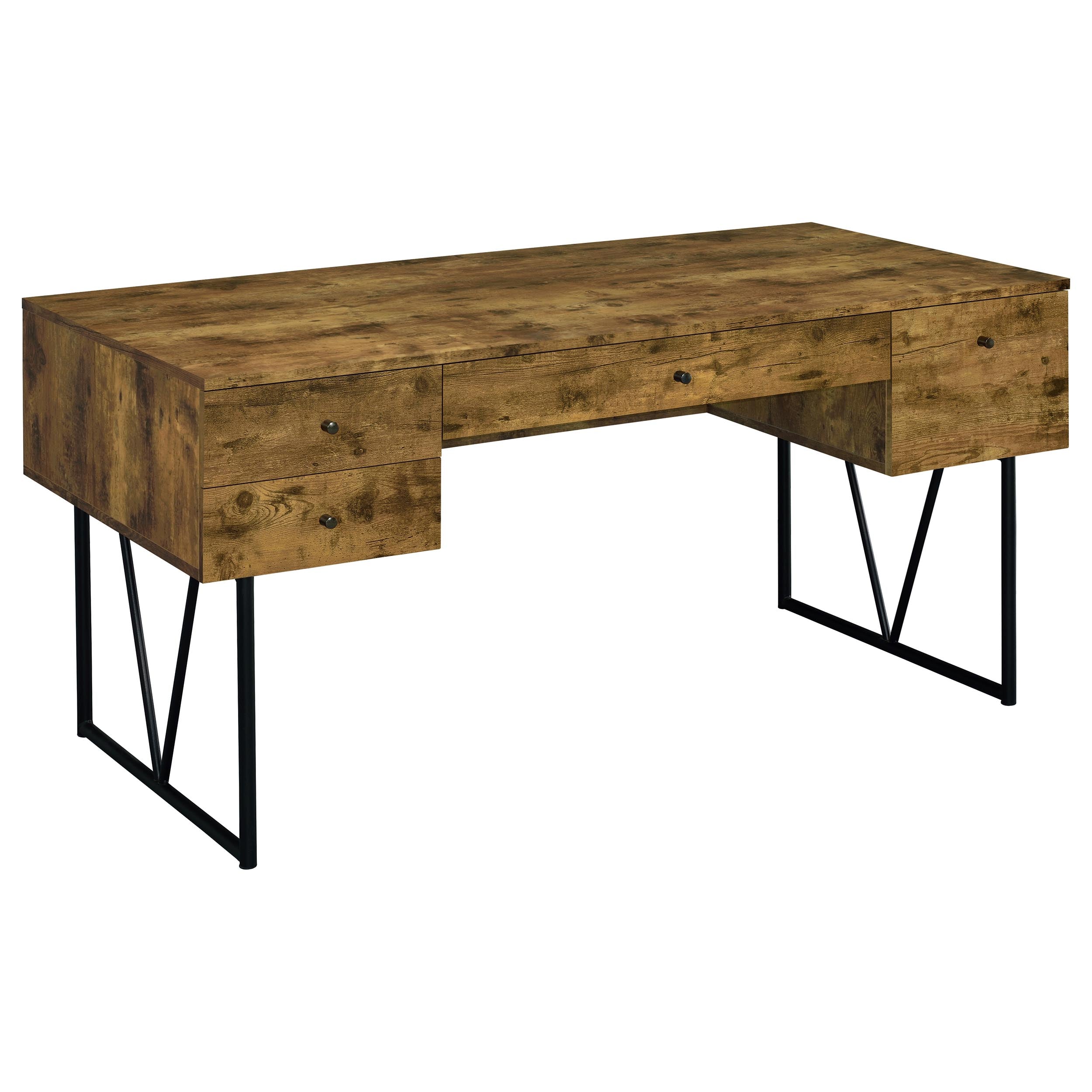 Analiese 63-inch 4-drawer Writing Desk Rustic Nutmeg — view 1
