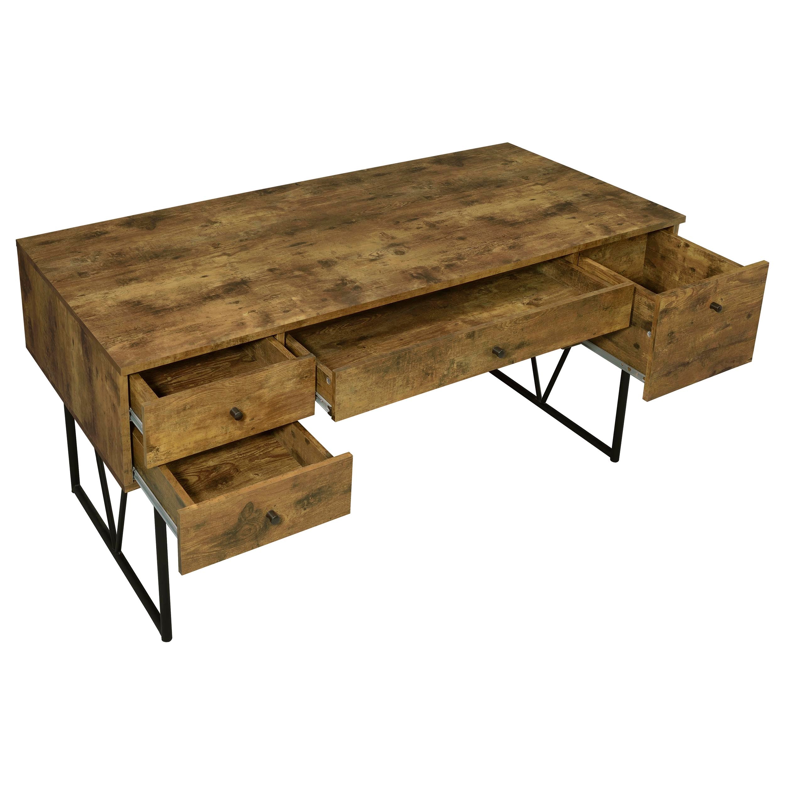 Analiese 63-inch 4-drawer Writing Desk Rustic Nutmeg — view 4