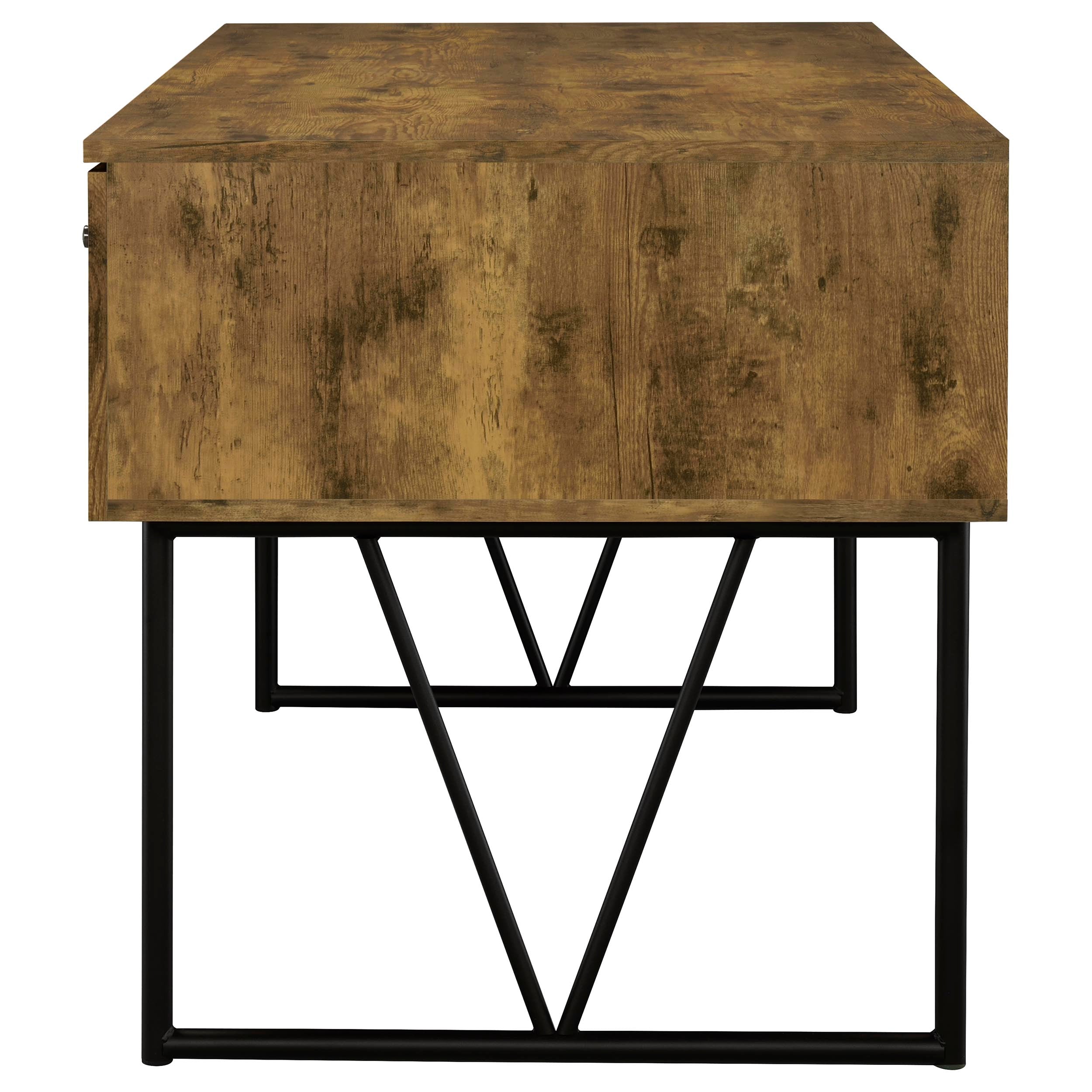 Analiese 63-inch 4-drawer Writing Desk Rustic Nutmeg — view 6