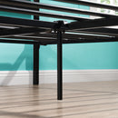 Industrial Platform Full Bed Frame/Mattress Foundation with Rustic Headboard and Footboard, Strong Steel Slat Support, No Box Spring Needed, Noise Free, Easy Assembly