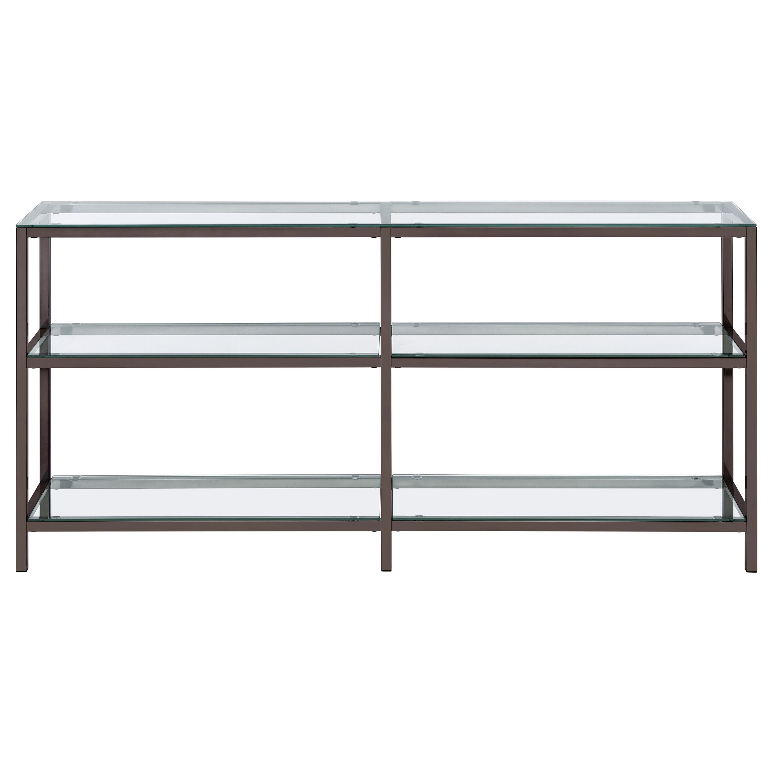 Kate 55-inch 4-shelf Console Bookcases Black Nickel — view 3